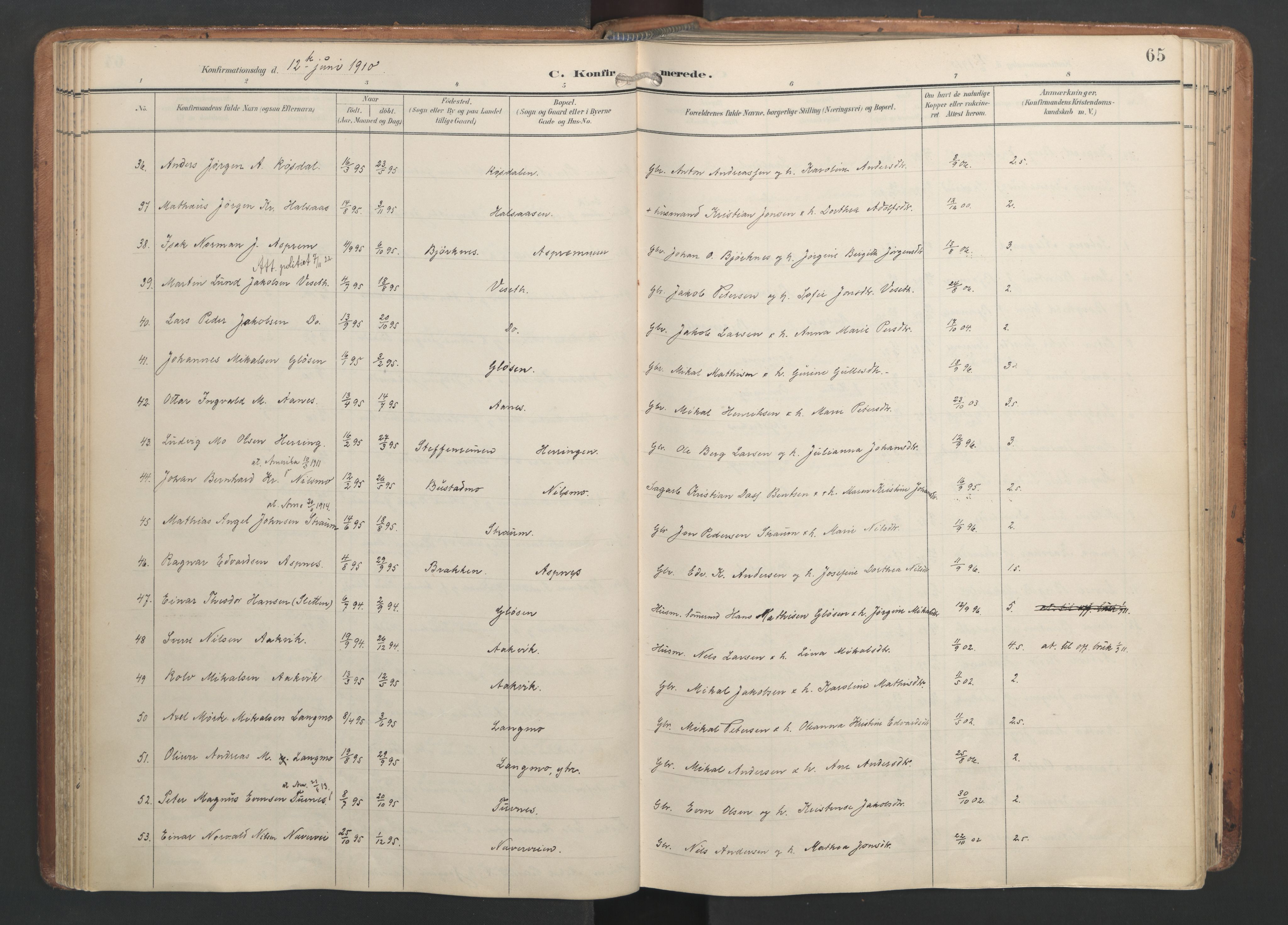 Ministerialprotokoller, klokkerbøker og fødselsregistre - Nordland, AV/SAT-A-1459/820/L0298: Ministerialbok nr. 820A19, 1897-1915, s. 65