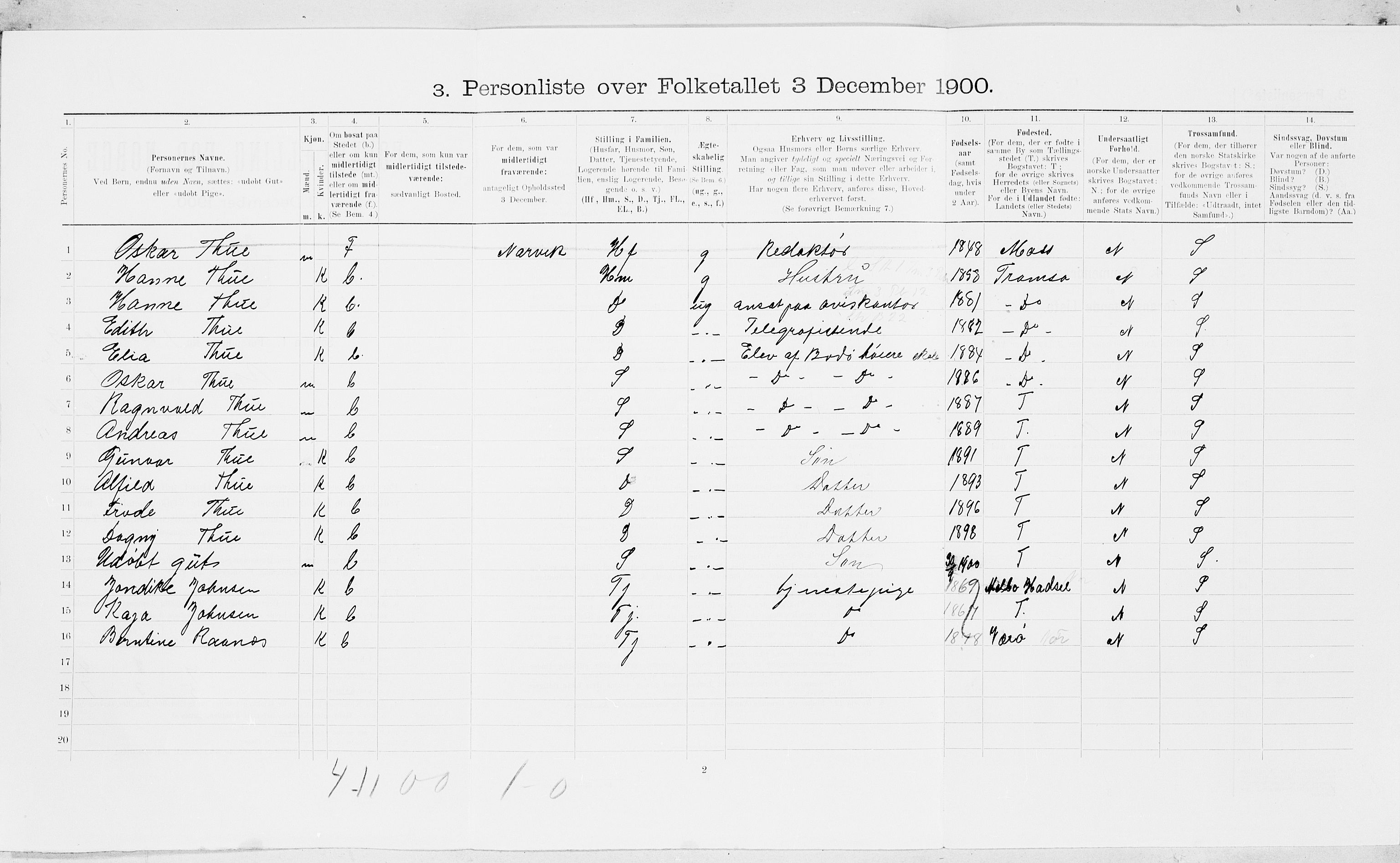 SAT, Folketelling 1900 for 1804 Bodø kjøpstad, 1900, s. 1017