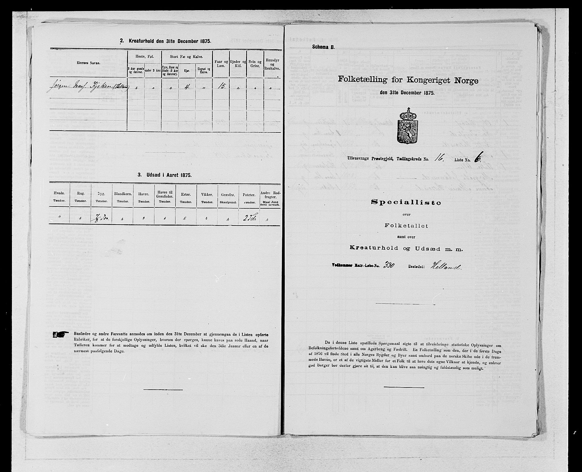 SAB, Folketelling 1875 for 1230P Ullensvang prestegjeld, 1875, s. 1600