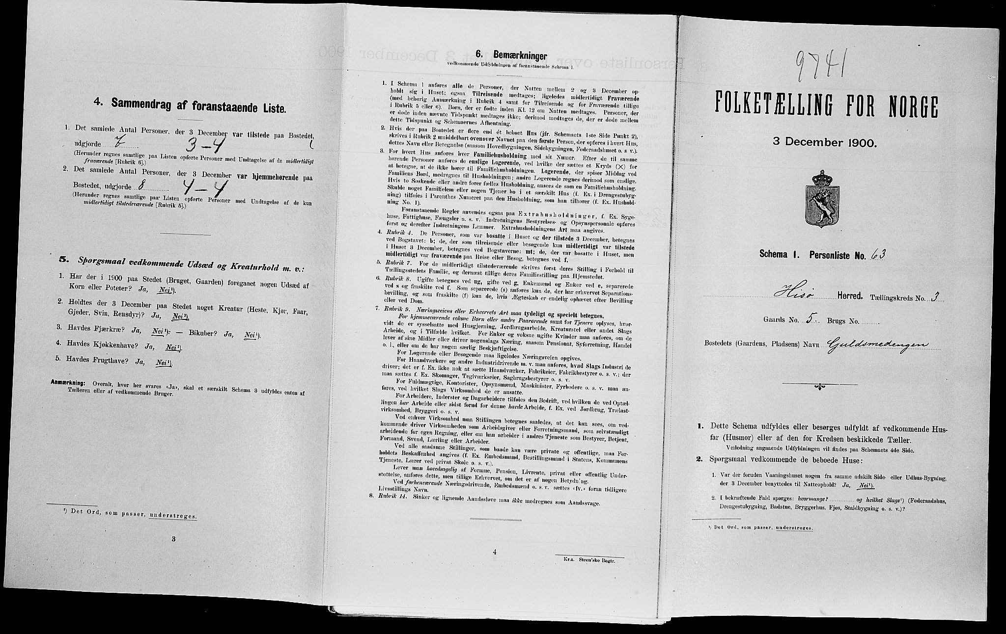 SAK, Folketelling 1900 for 0922 Hisøy herred, 1900, s. 536
