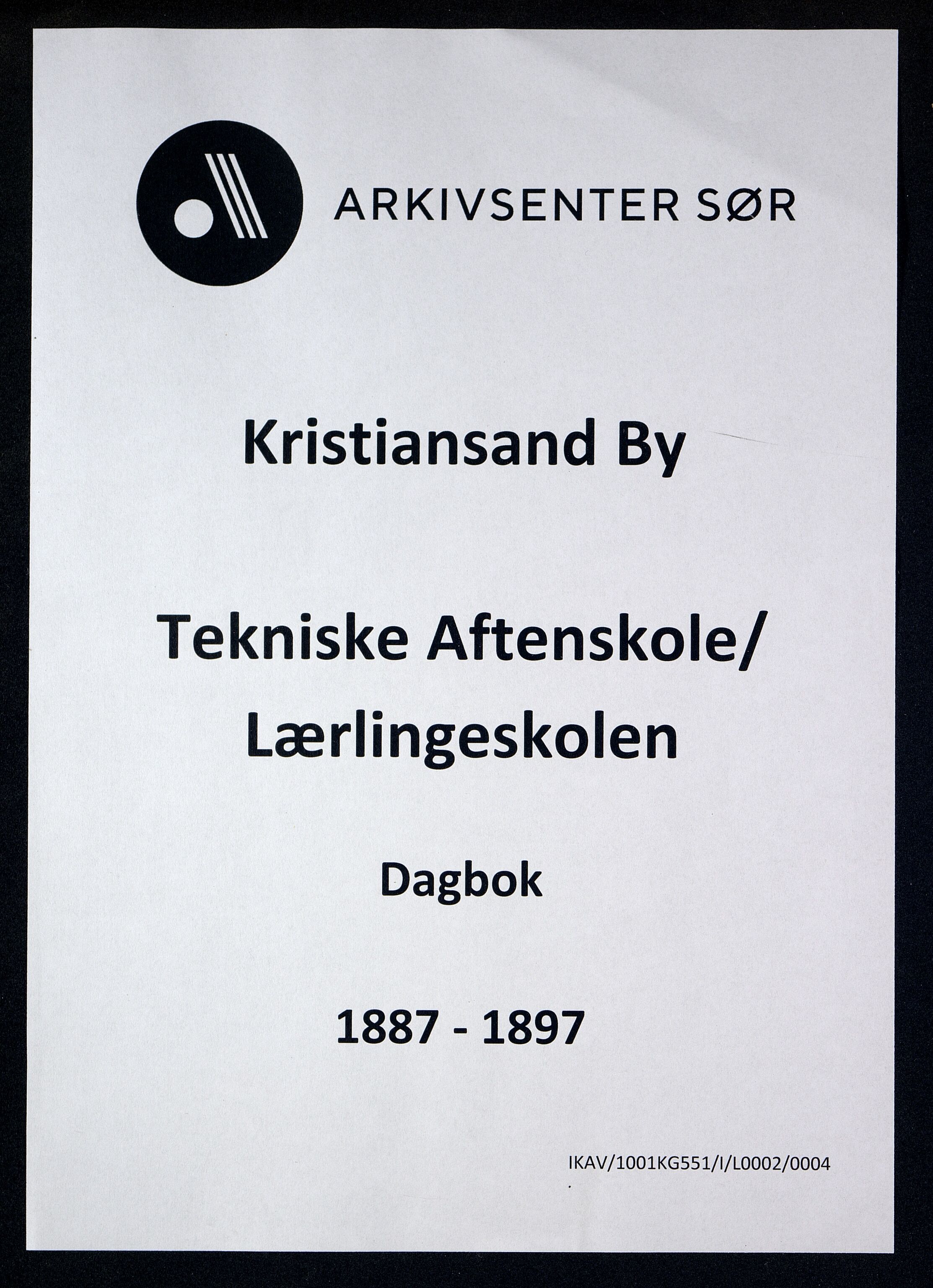Kristiansand By - Kristiansand Tekniske Aftenskole/Lærlingeskolen, IKAV/1001KG551/I/L0002/0004: Dagbøker / Dagbok, 1887-1897