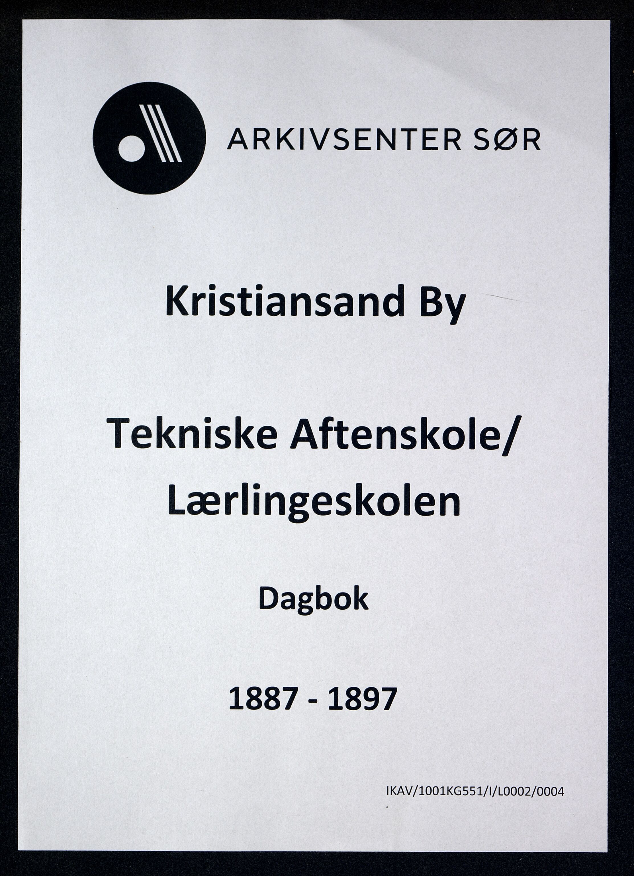 Kristiansand By - Kristiansand Tekniske Aftenskole/Lærlingeskolen, ARKSOR/1001KG551/I/L0002/0004: Dagbøker / Dagbok, 1887-1897