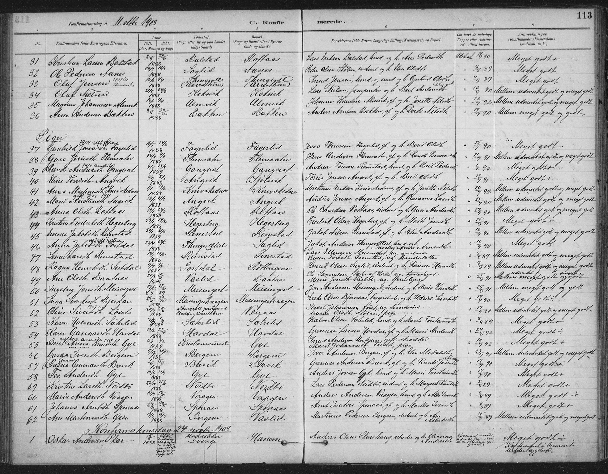 Ministerialprotokoller, klokkerbøker og fødselsregistre - Møre og Romsdal, AV/SAT-A-1454/586/L0988: Ministerialbok nr. 586A14, 1893-1905, s. 113