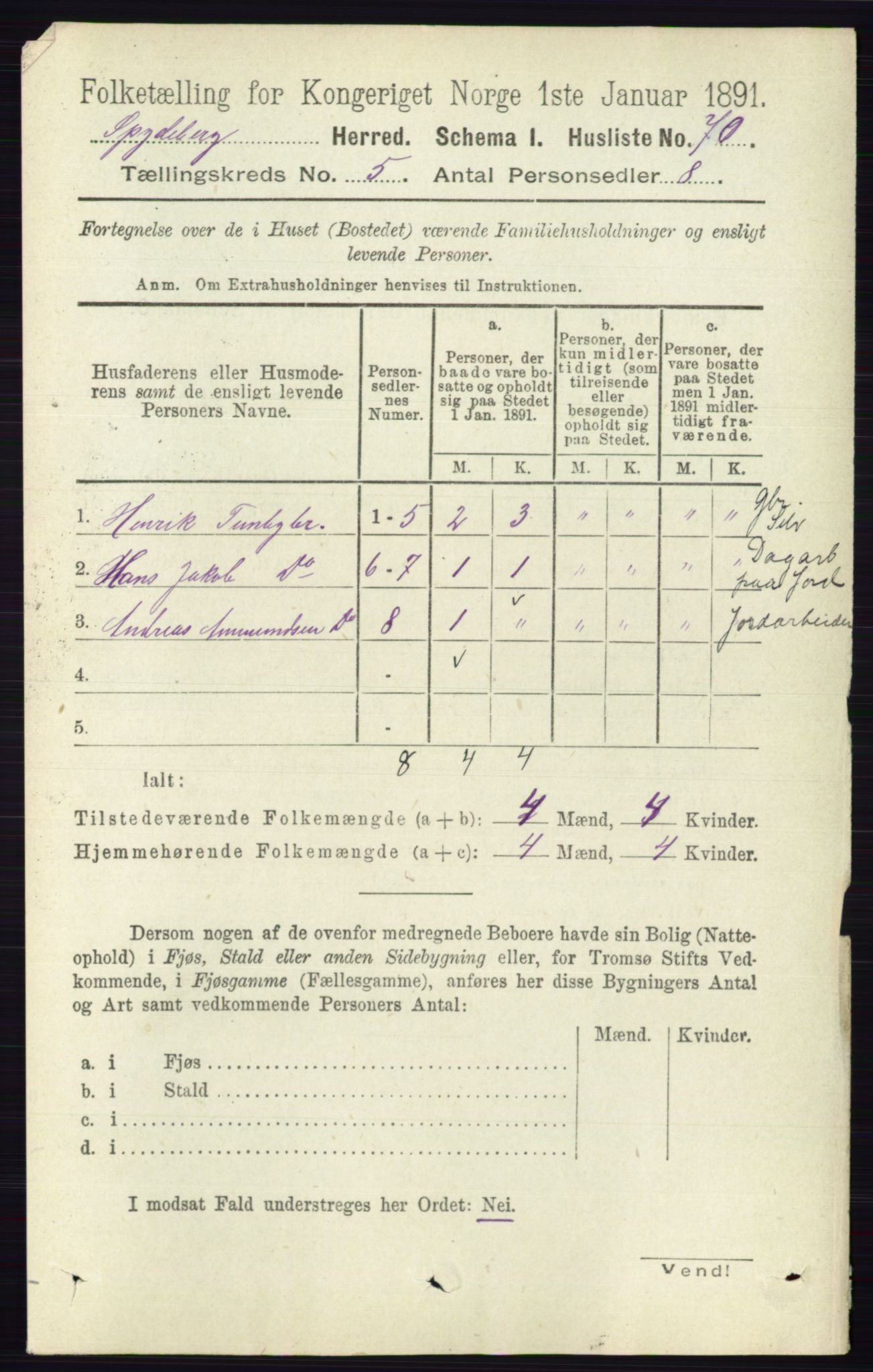 RA, Folketelling 1891 for 0123 Spydeberg herred, 1891, s. 2346