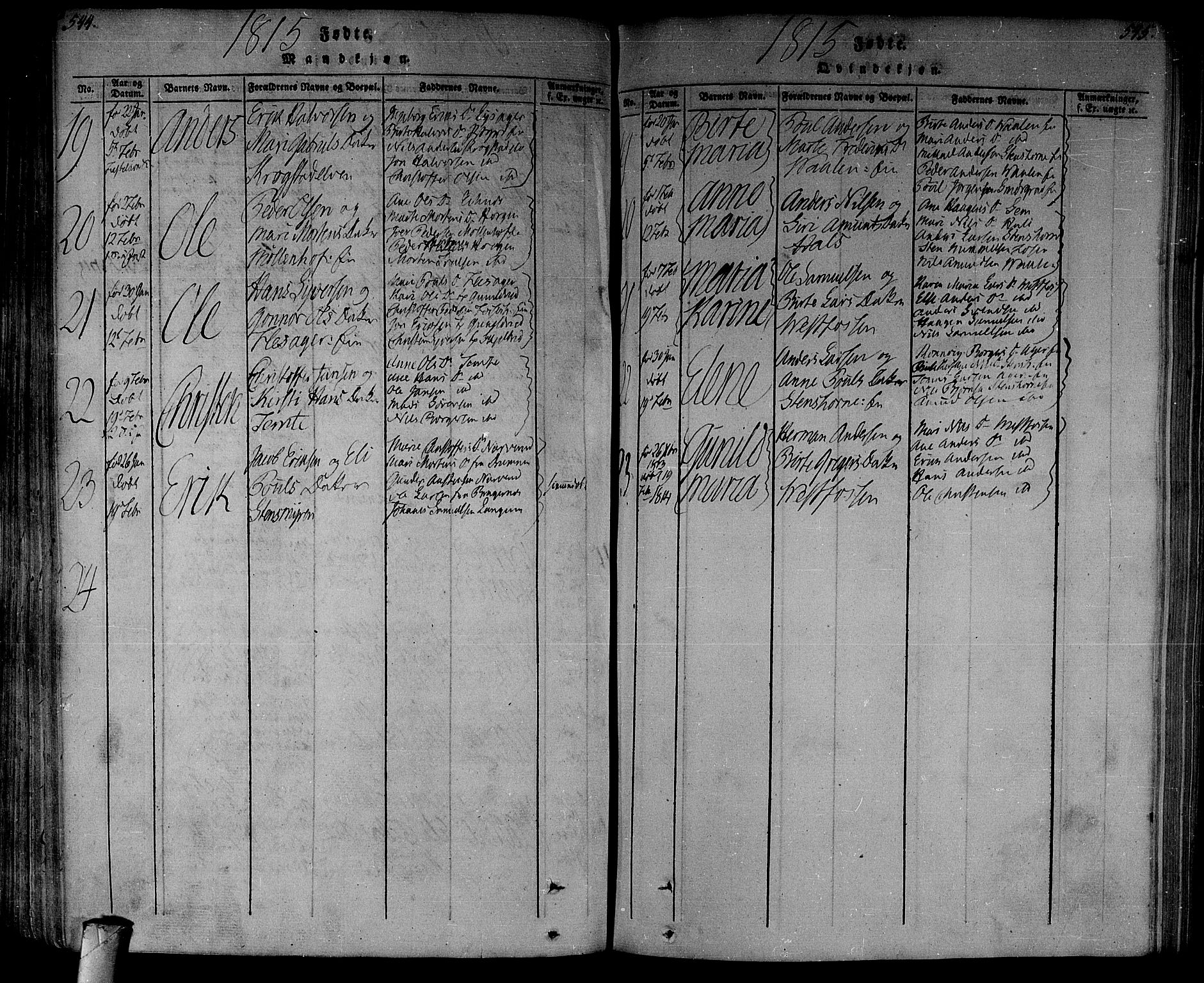 Eiker kirkebøker, SAKO/A-4/F/Fa/L0010: Ministerialbok nr. I 10, 1806-1815, s. 544-545