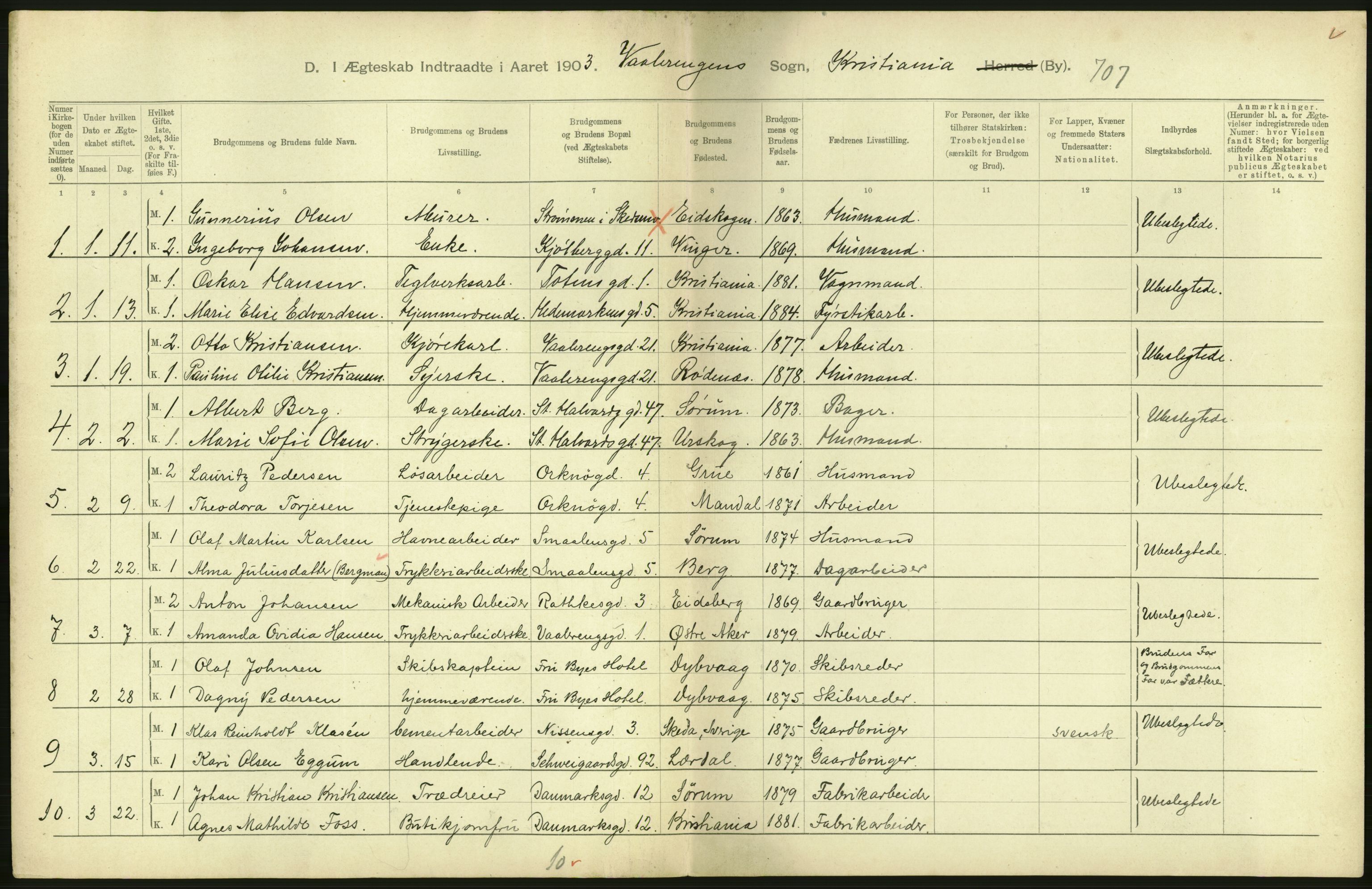 Statistisk sentralbyrå, Sosiodemografiske emner, Befolkning, AV/RA-S-2228/D/Df/Dfa/Dfaa/L0004: Kristiania: Gifte, døde, 1903, s. 528