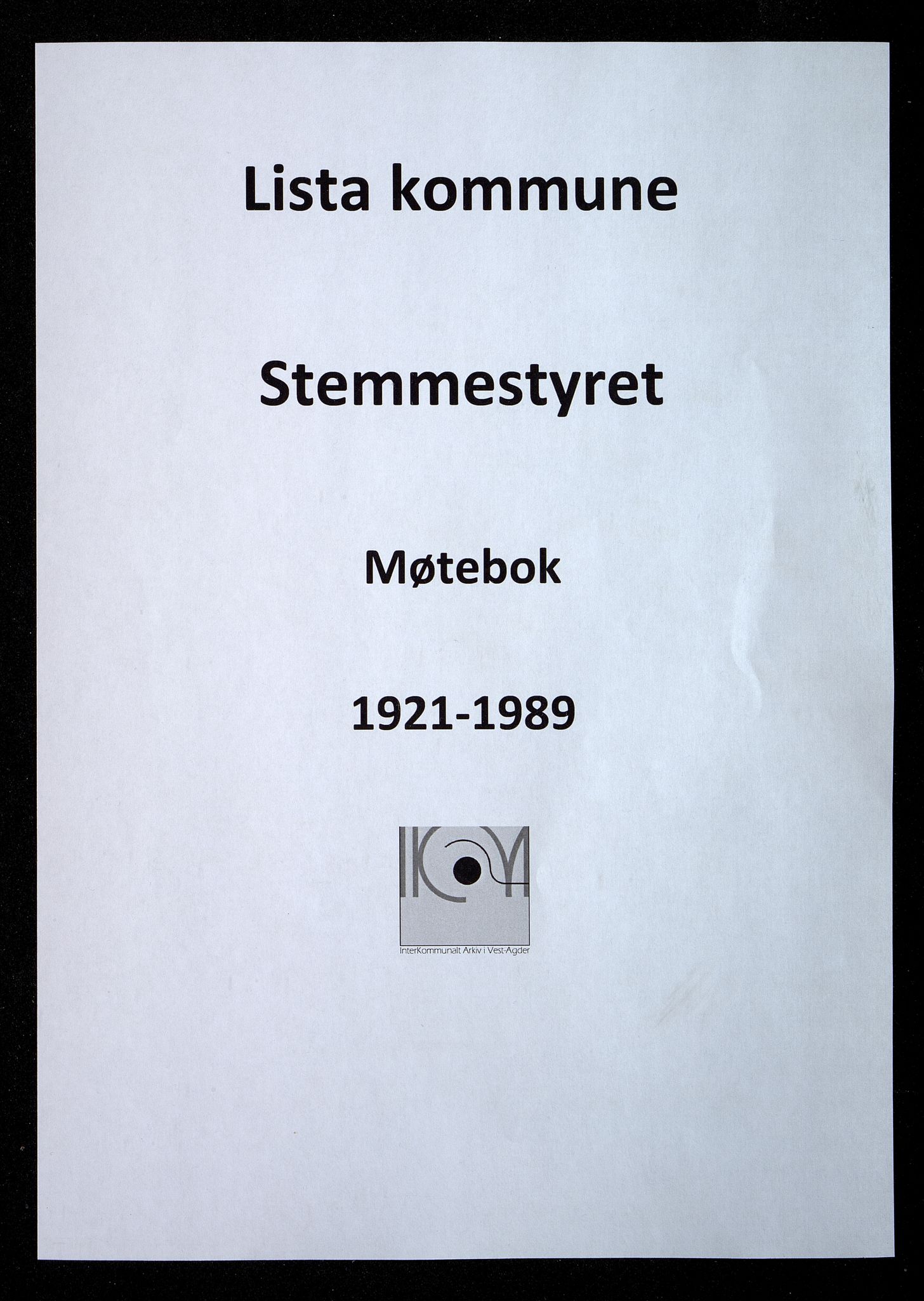 Lista kommune - Stemmestyret, IKAV/1003LI112/A/L0026: Møtebok Aamdal skolekrets, stortingsvalg (d), 1921-1989