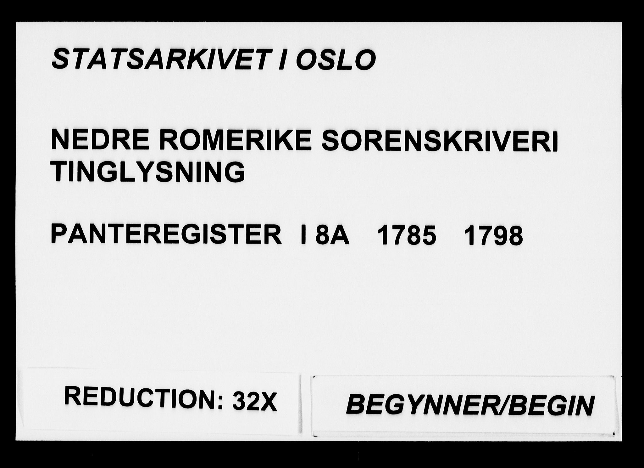 Nedre Romerike sorenskriveri, SAO/A-10469/G/Ga/Gaa/L0008: Panteregister nr. I 8a, 1785-1798