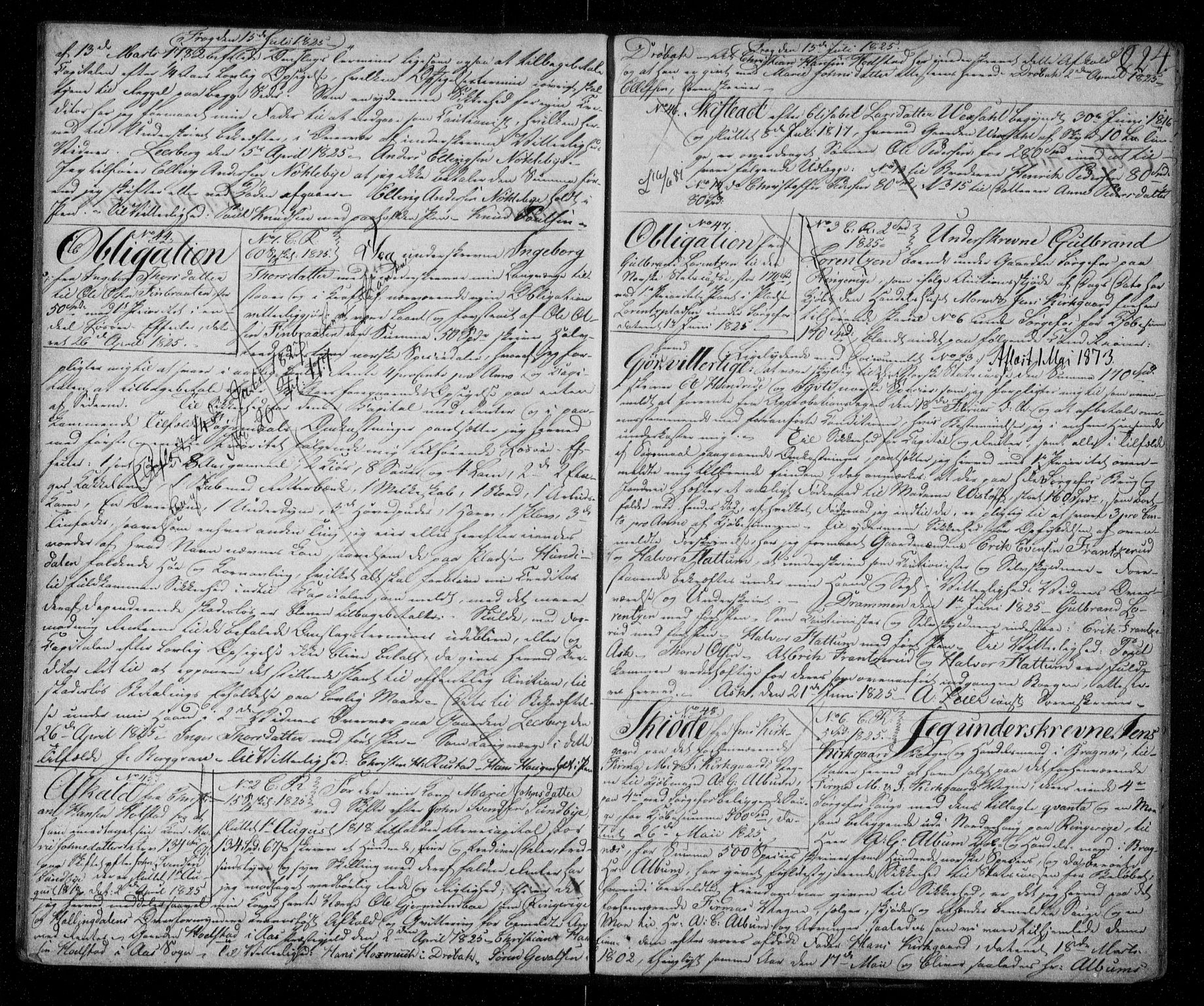 Ringerike sorenskriveri, SAKO/A-105/G/Ga/Gaa/L0019: Pantebok nr. 19, 1821-1825, s. 224