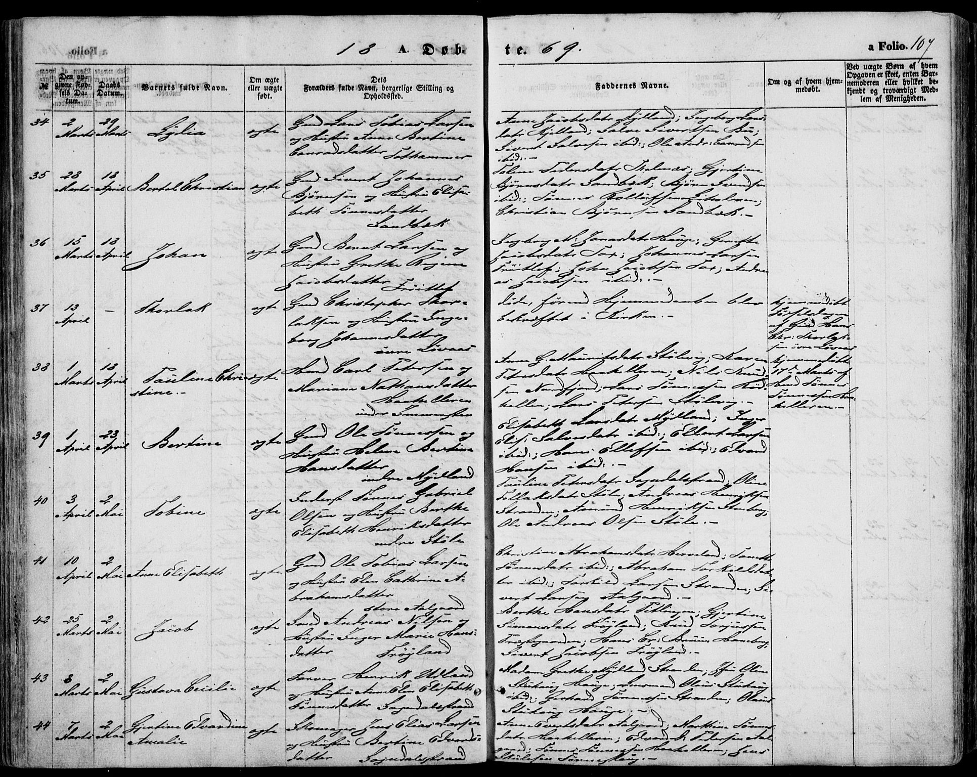 Sokndal sokneprestkontor, AV/SAST-A-101808: Ministerialbok nr. A 9, 1857-1874, s. 107