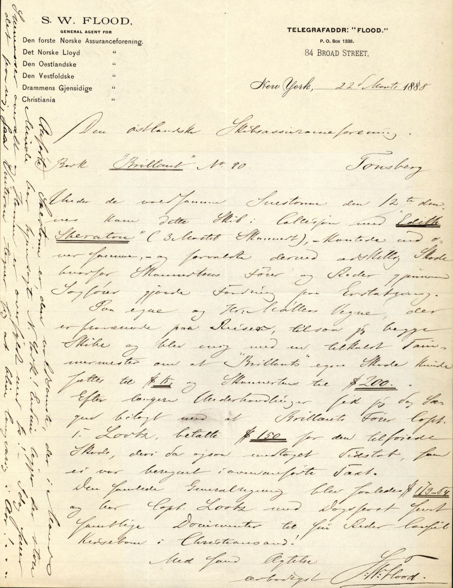 Pa 63 - Østlandske skibsassuranceforening, VEMU/A-1079/G/Ga/L0021/0008: Havaridokumenter / Betsy & Arnold, Bertrand, Brillant, Britania, 1888, s. 9