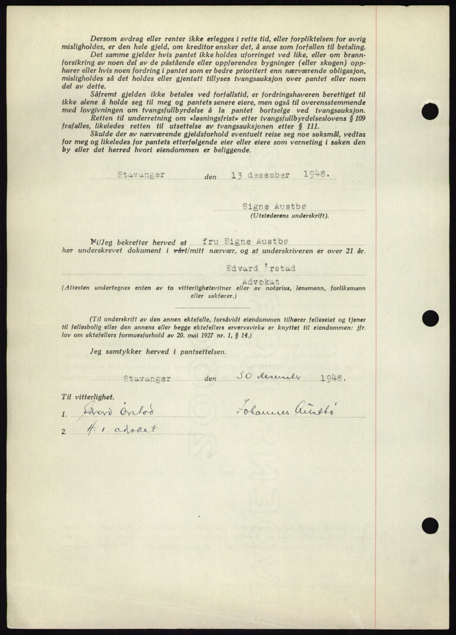 Stavanger byrett, SAST/A-100455/002/G/Gb/L0032: Pantebok, 1947-1950, Dagboknr: 44/1949