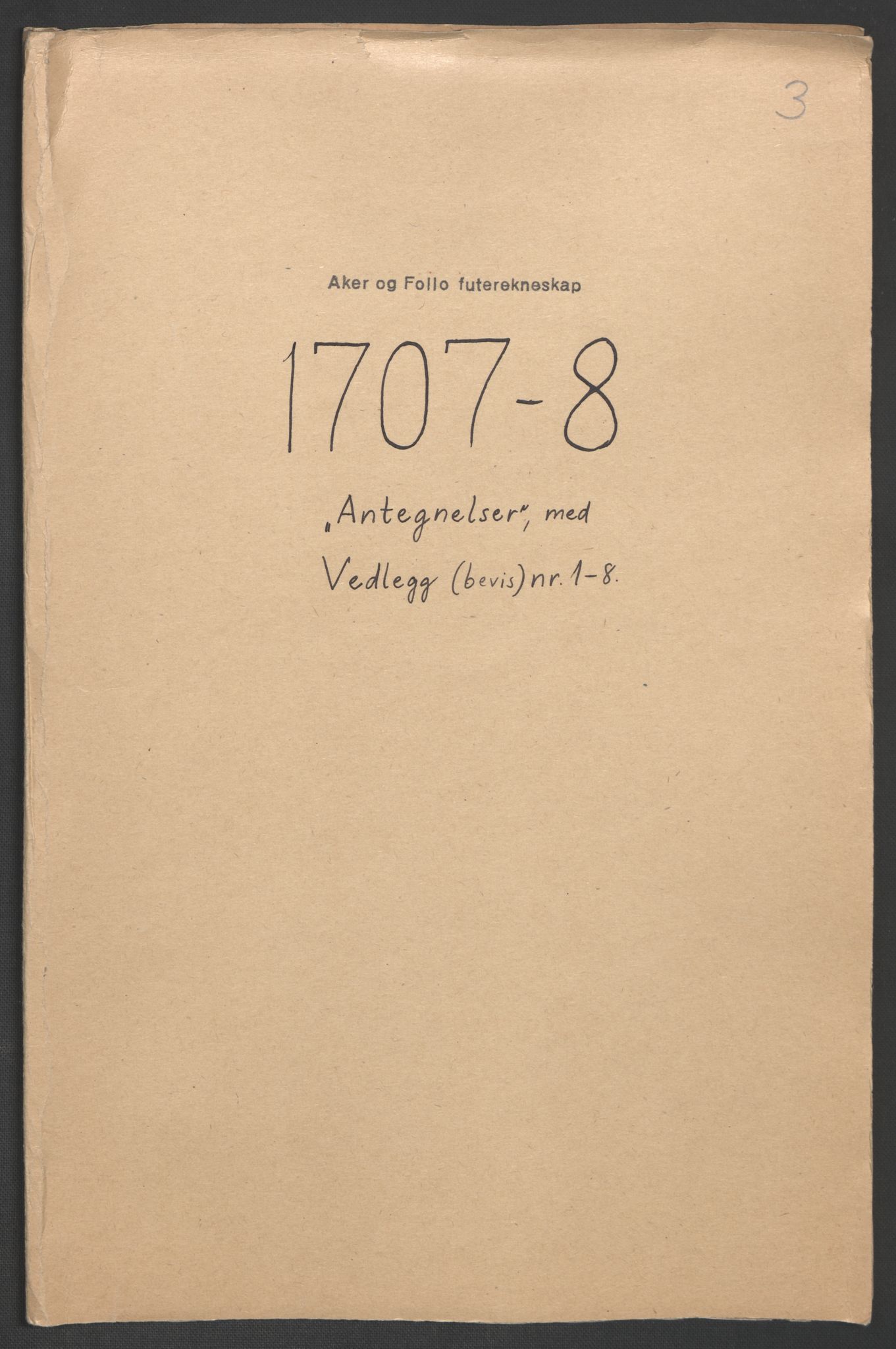 Rentekammeret inntil 1814, Reviderte regnskaper, Fogderegnskap, RA/EA-4092/R10/L0447: Fogderegnskap Aker og Follo, 1707-1709, s. 378