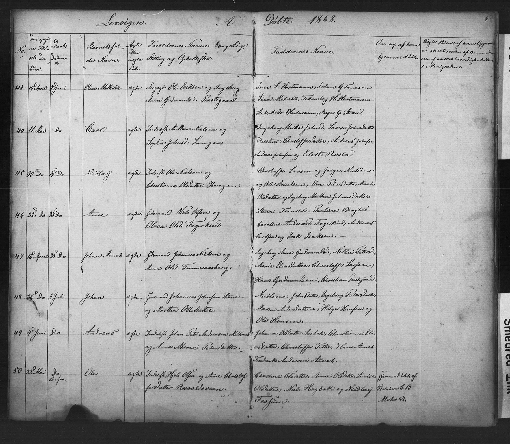 Ministerialprotokoller, klokkerbøker og fødselsregistre - Nord-Trøndelag, SAT/A-1458/701/L0018: Klokkerbok nr. 701C02, 1868-1872, s. 6