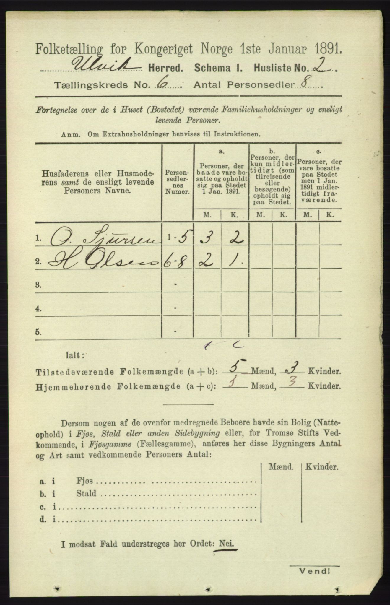 RA, Folketelling 1891 for 1233 Ulvik herred, 1891, s. 1797