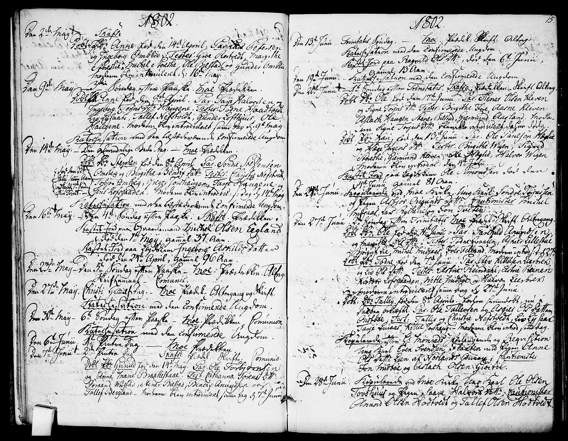 Mo kirkebøker, AV/SAKO-A-286/F/Fa/L0003: Ministerialbok nr. I 3, 1800-1814, s. 15