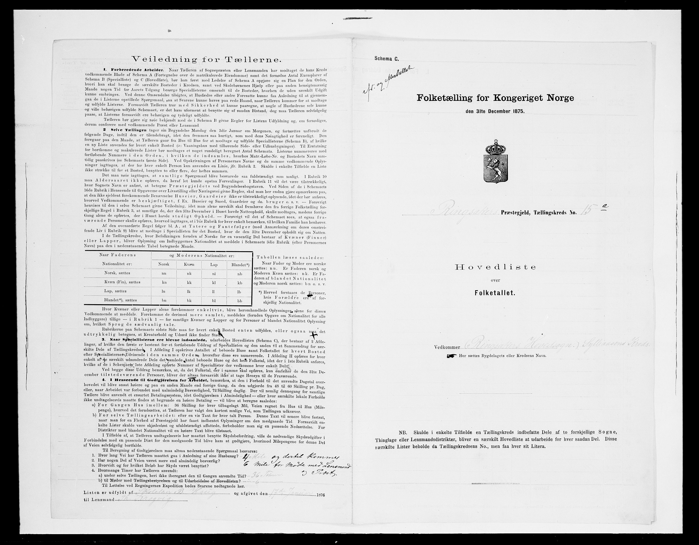 SAH, Folketelling 1875 for 0412P Ringsaker prestegjeld, 1875, s. 96