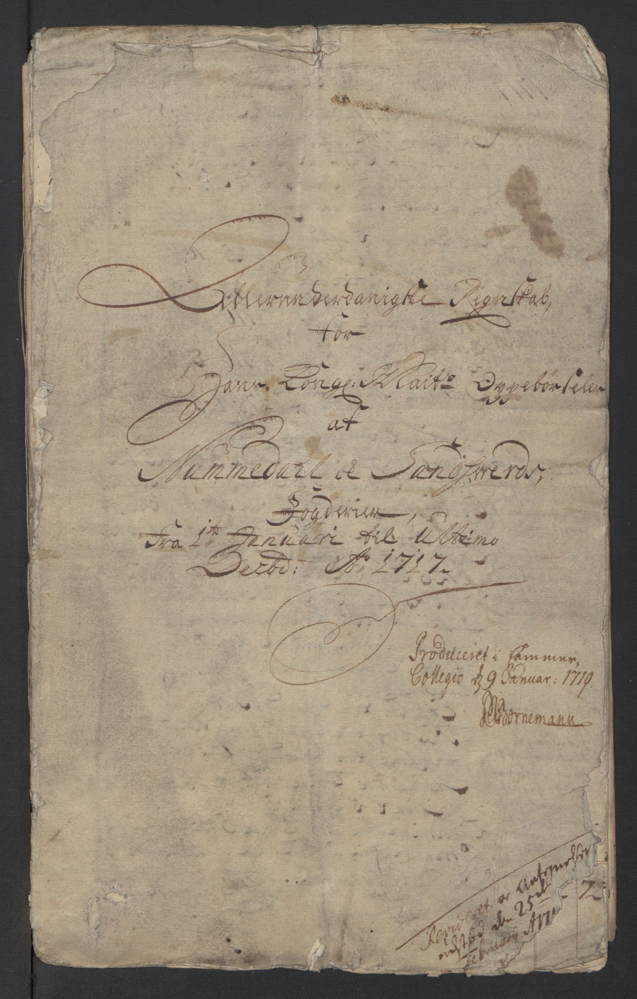 Rentekammeret inntil 1814, Reviderte regnskaper, Fogderegnskap, RA/EA-4092/R24/L1593: Fogderegnskap Numedal og Sandsvær, 1717, s. 5