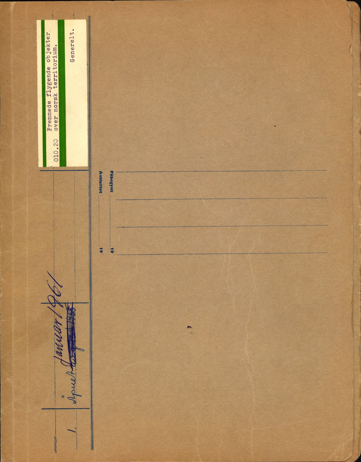 Forsvaret, Luftforsvarets overkommando/Luftforsvarsstaben, AV/RA-RAFA-2246/1/D/Da/L0124/0001: -- / UFO OVER NORSK TERRITORIUM, 1954-1970, s. 136