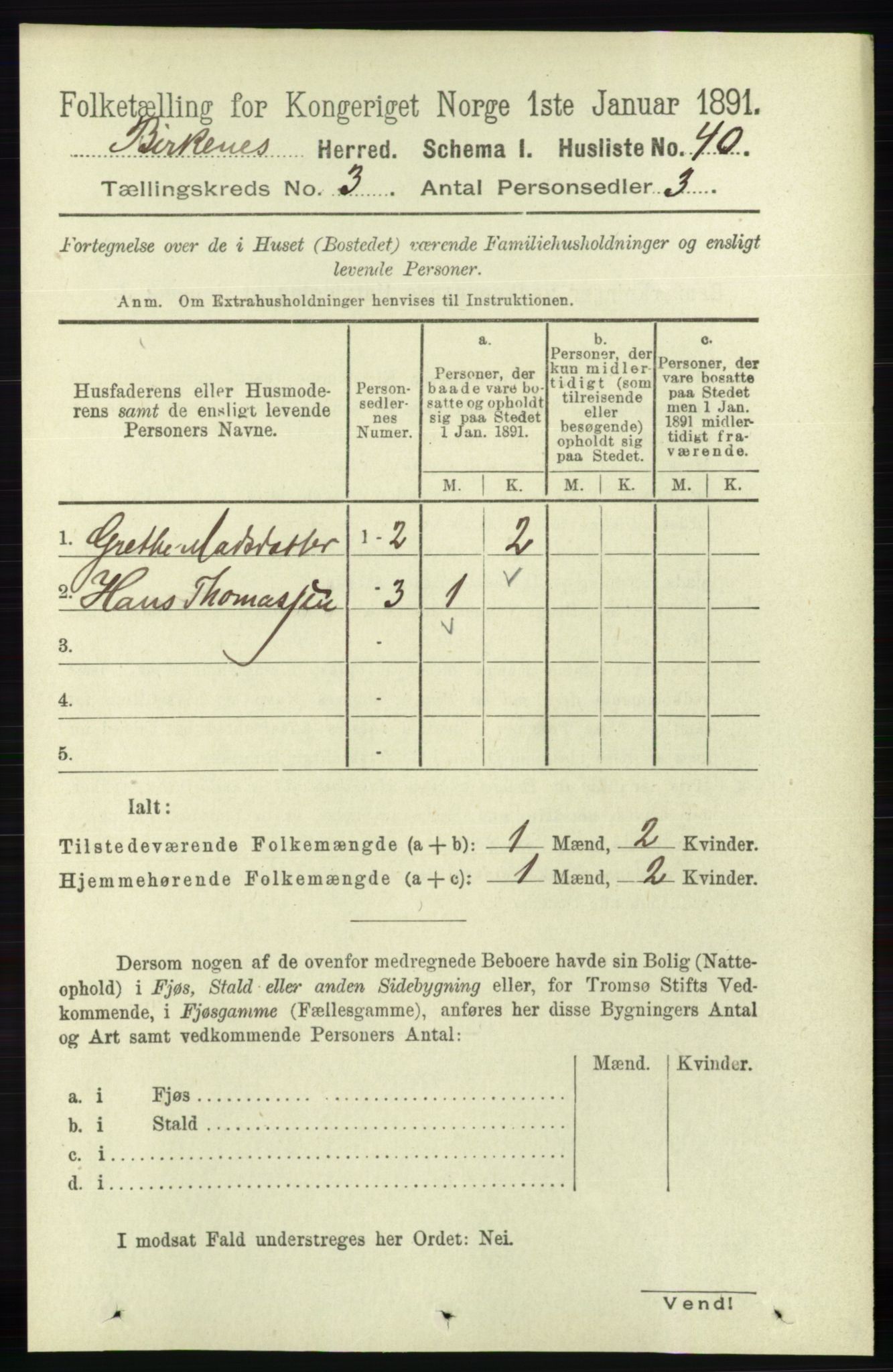 RA, Folketelling 1891 for 0928 Birkenes herred, 1891, s. 820
