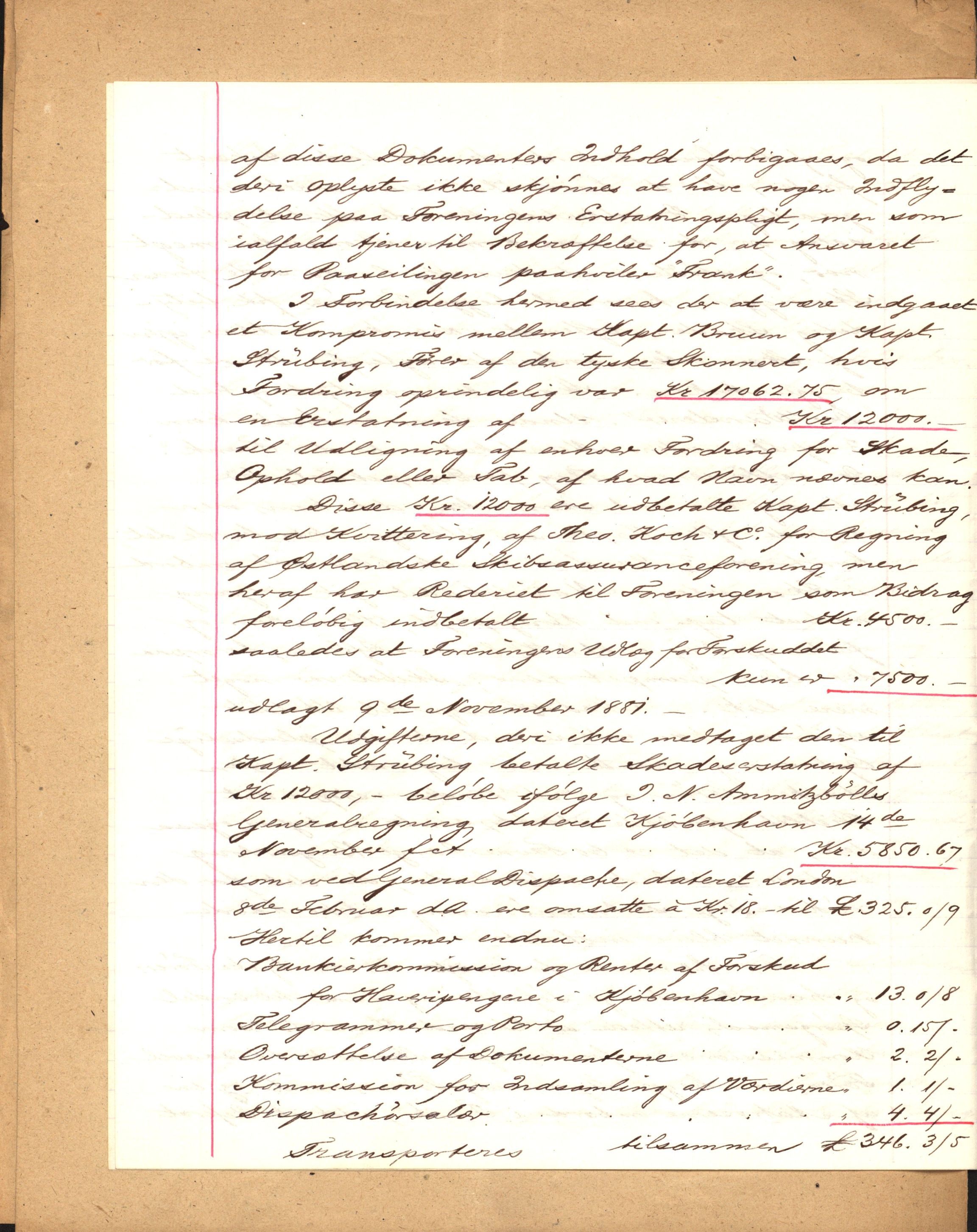 Pa 63 - Østlandske skibsassuranceforening, VEMU/A-1079/G/Ga/L0014/0004: Havaridokumenter / Bertrand, Frigga, Frank, Nordafjeld, 1881, s. 107