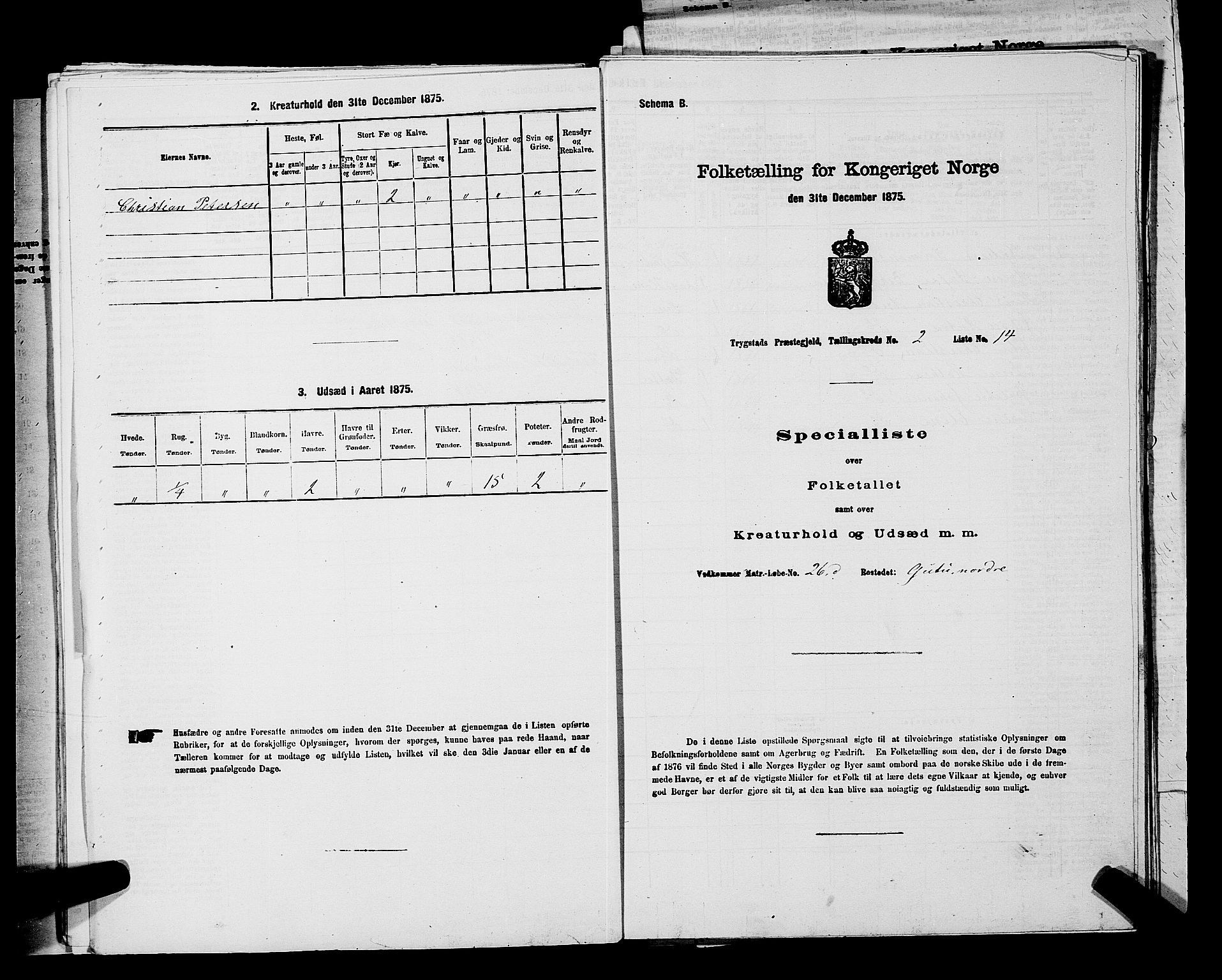 RA, Folketelling 1875 for 0122P Trøgstad prestegjeld, 1875, s. 183