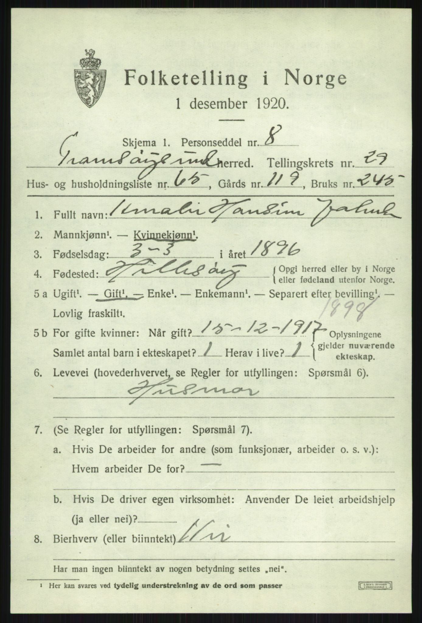SATØ, Folketelling 1920 for 1934 Tromsøysund herred, 1920, s. 14186