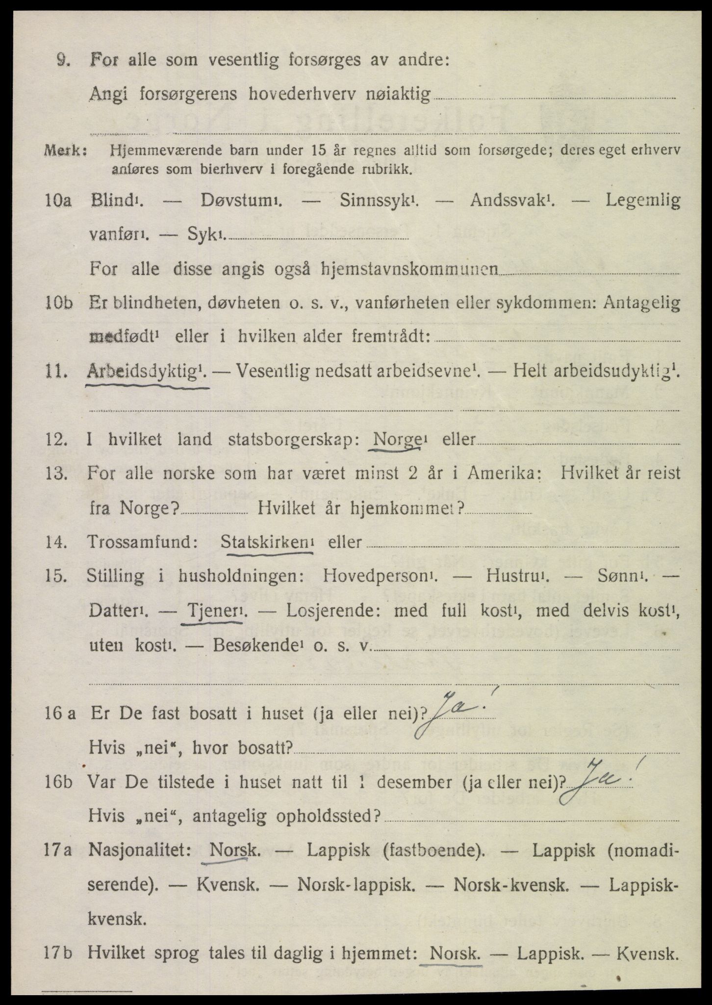 SAT, Folketelling 1920 for 1731 Sparbu herred, 1920, s. 2086