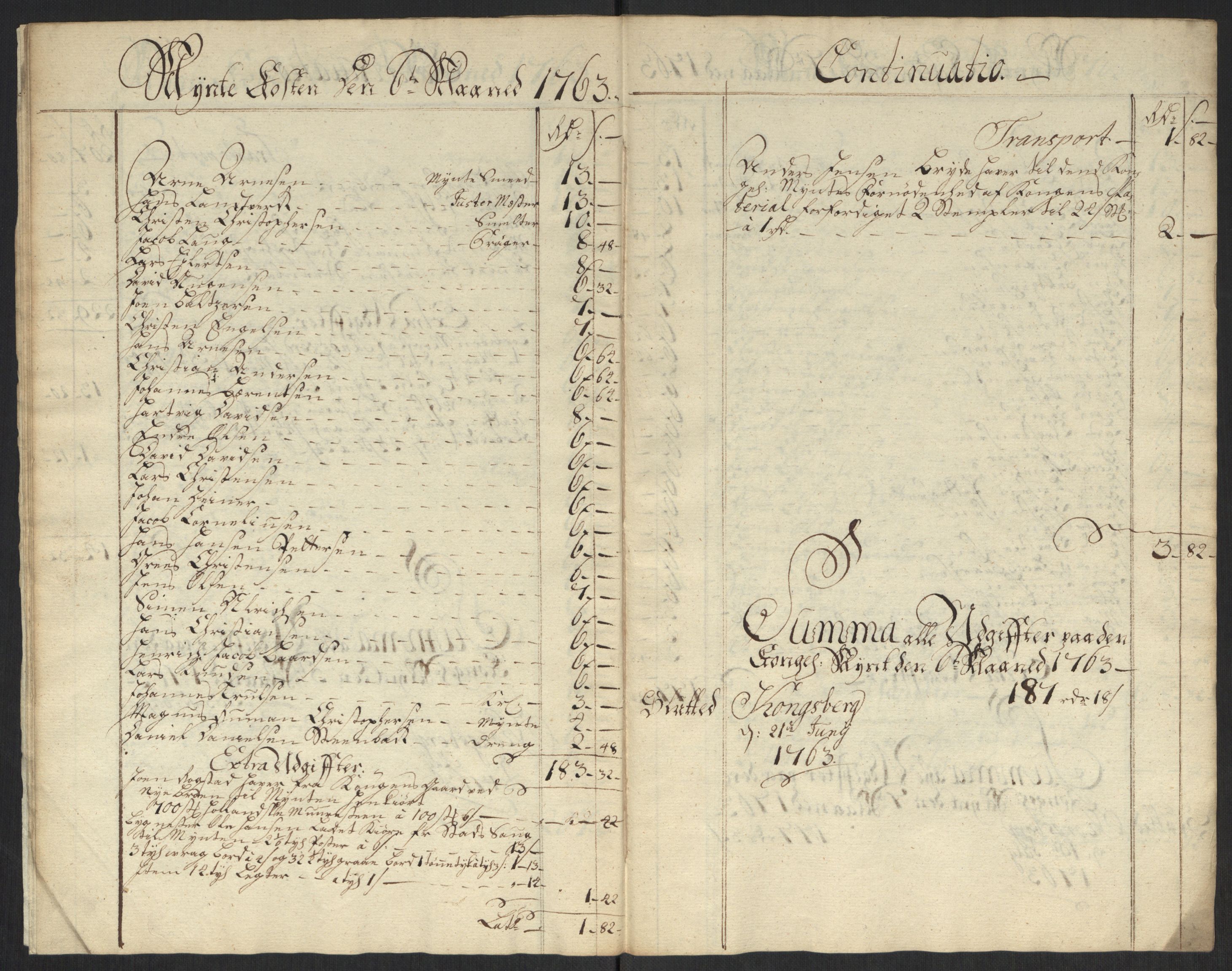Rentekammeret inntil 1814, Realistisk ordnet avdeling, RA/EA-4070/Oa/L0010: [Y8]: Regninger for Kongsbergs mynt., 1760-1805, s. 37