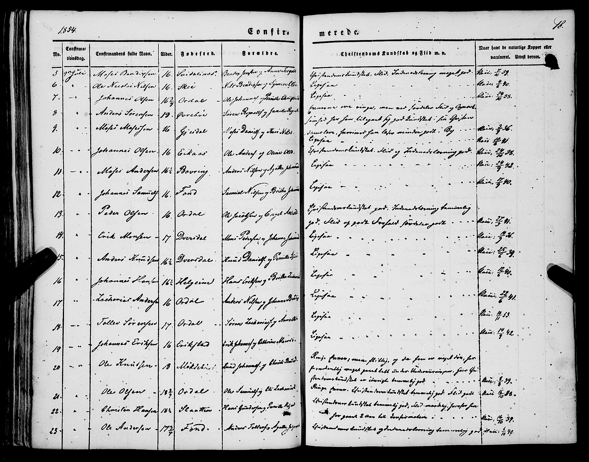 Jølster sokneprestembete, SAB/A-80701/H/Haa/Haaa/L0010: Ministerialbok nr. A 10, 1847-1865, s. 18