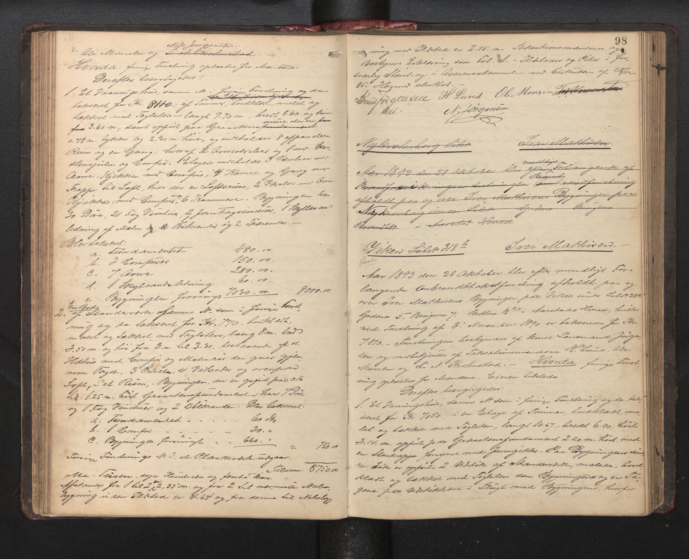 Lensmannen i Årstad, AV/SAB-A-36201/0012/L0009: Branntakstprotokoll, 1892-1898, s. 98