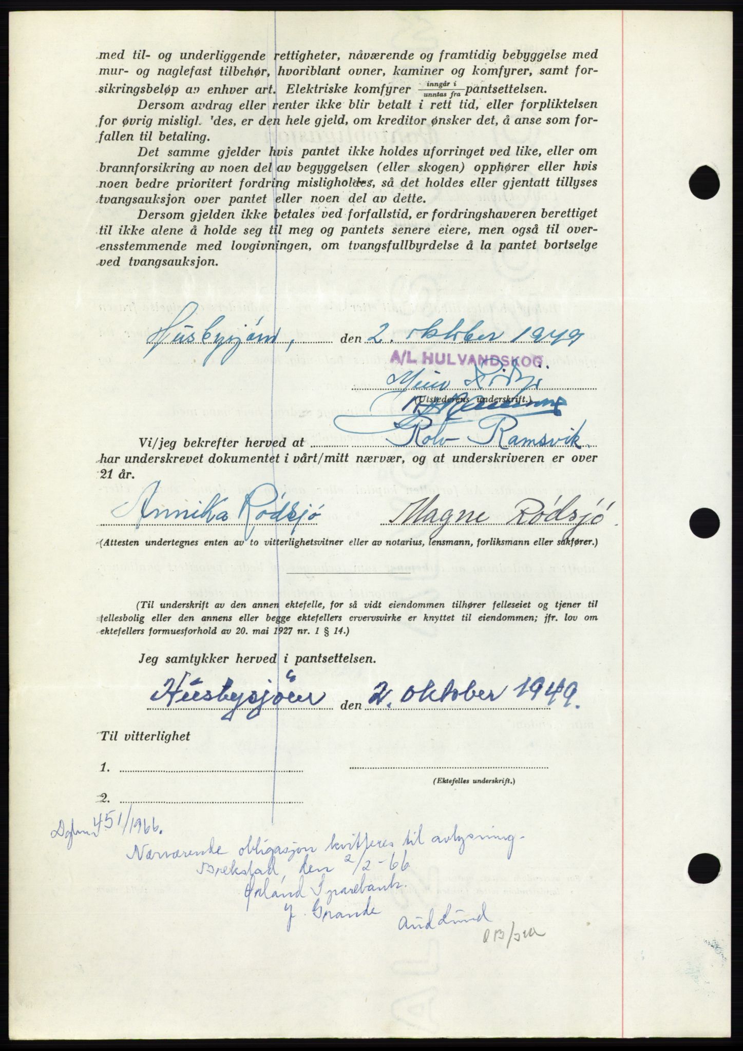 Fosen sorenskriveri, AV/SAT-A-1107/1/2/2C: Pantebok nr. B, 1948-1950, Dagboknr: 1590/1949