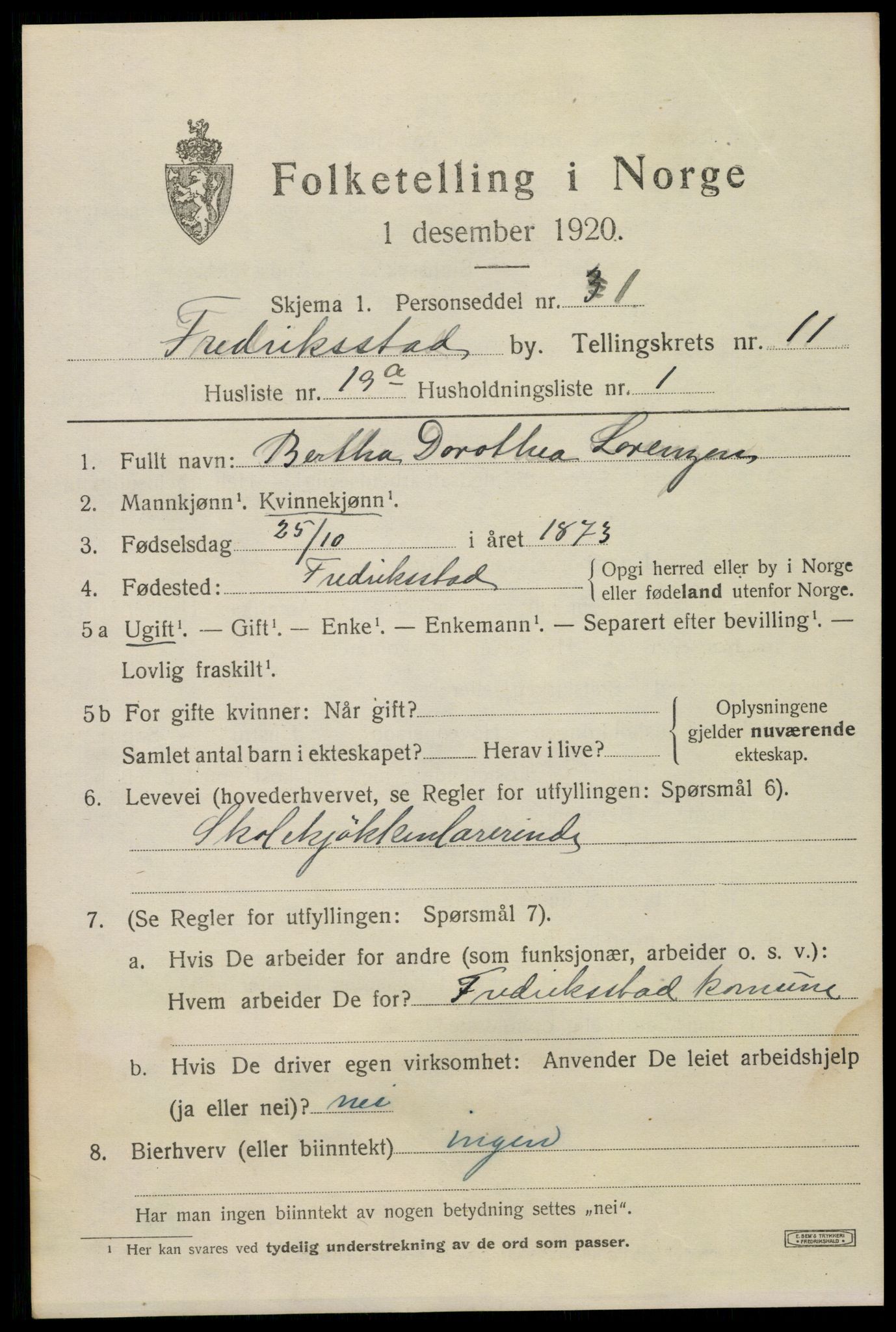 SAO, Folketelling 1920 for 0103 Fredrikstad kjøpstad, 1920, s. 28787