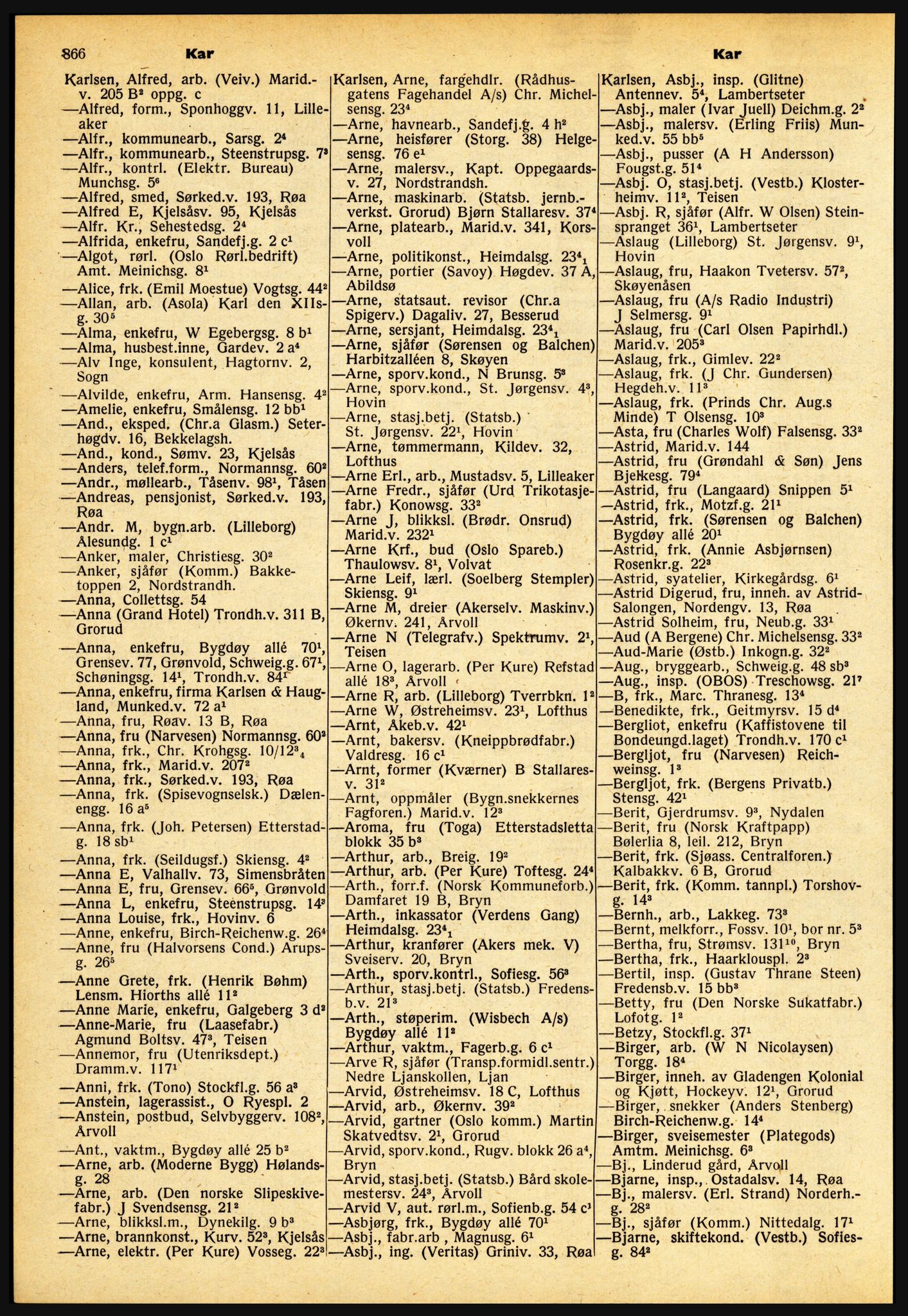 Kristiania/Oslo adressebok, PUBL/-, 1957-1958, s. 866