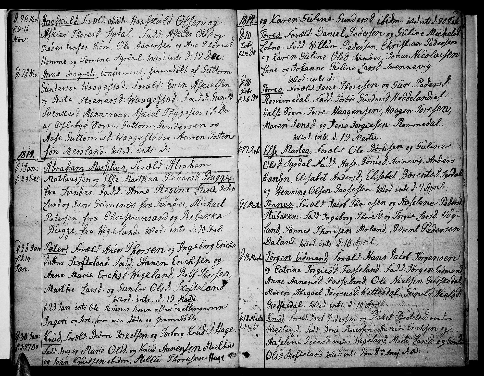 Sør-Audnedal sokneprestkontor, AV/SAK-1111-0039/F/Fa/Fab/L0004: Ministerialbok nr. A 4 /1, 1810-1815, s. 9