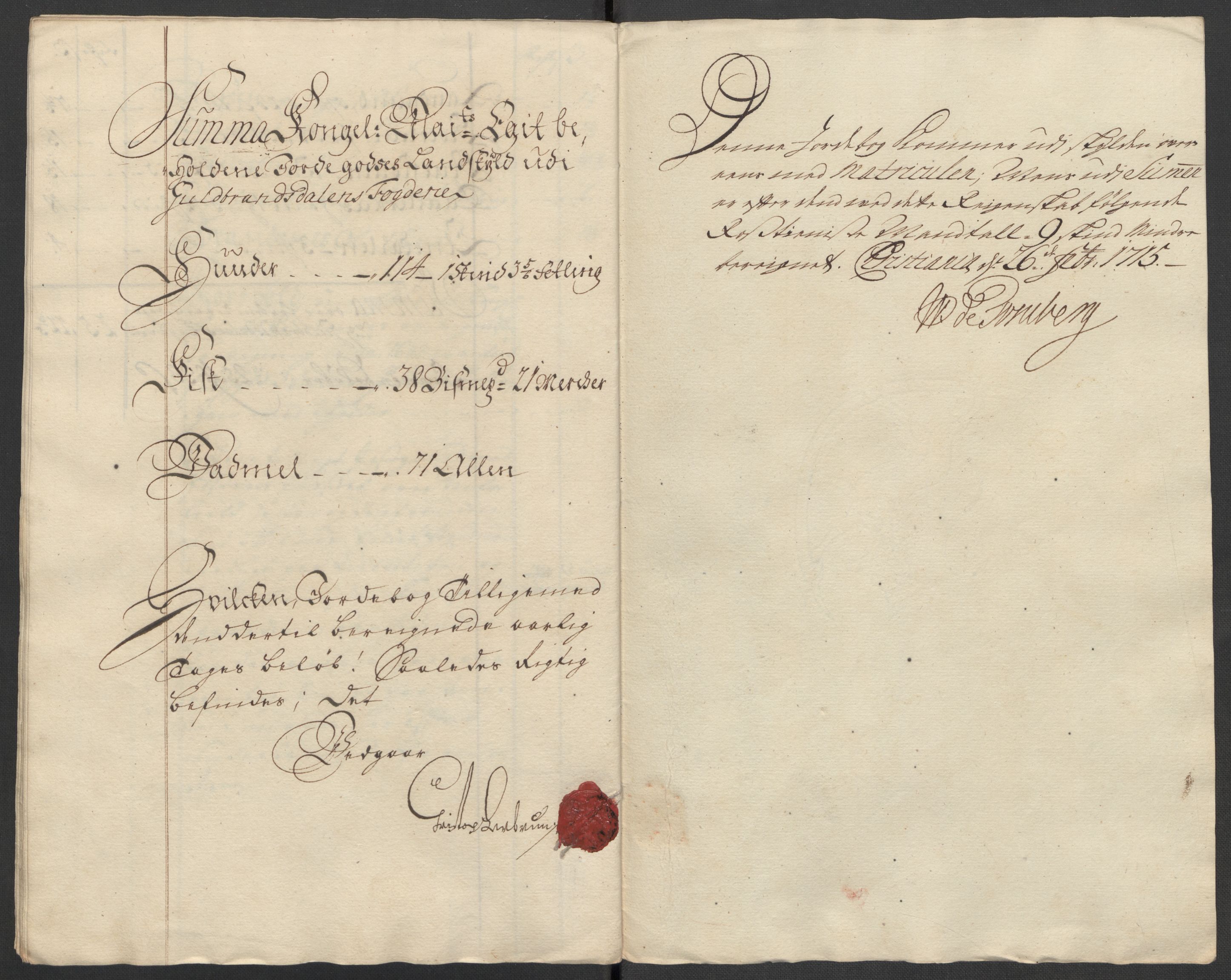 Rentekammeret inntil 1814, Reviderte regnskaper, Fogderegnskap, AV/RA-EA-4092/R17/L1183: Fogderegnskap Gudbrandsdal, 1714, s. 77