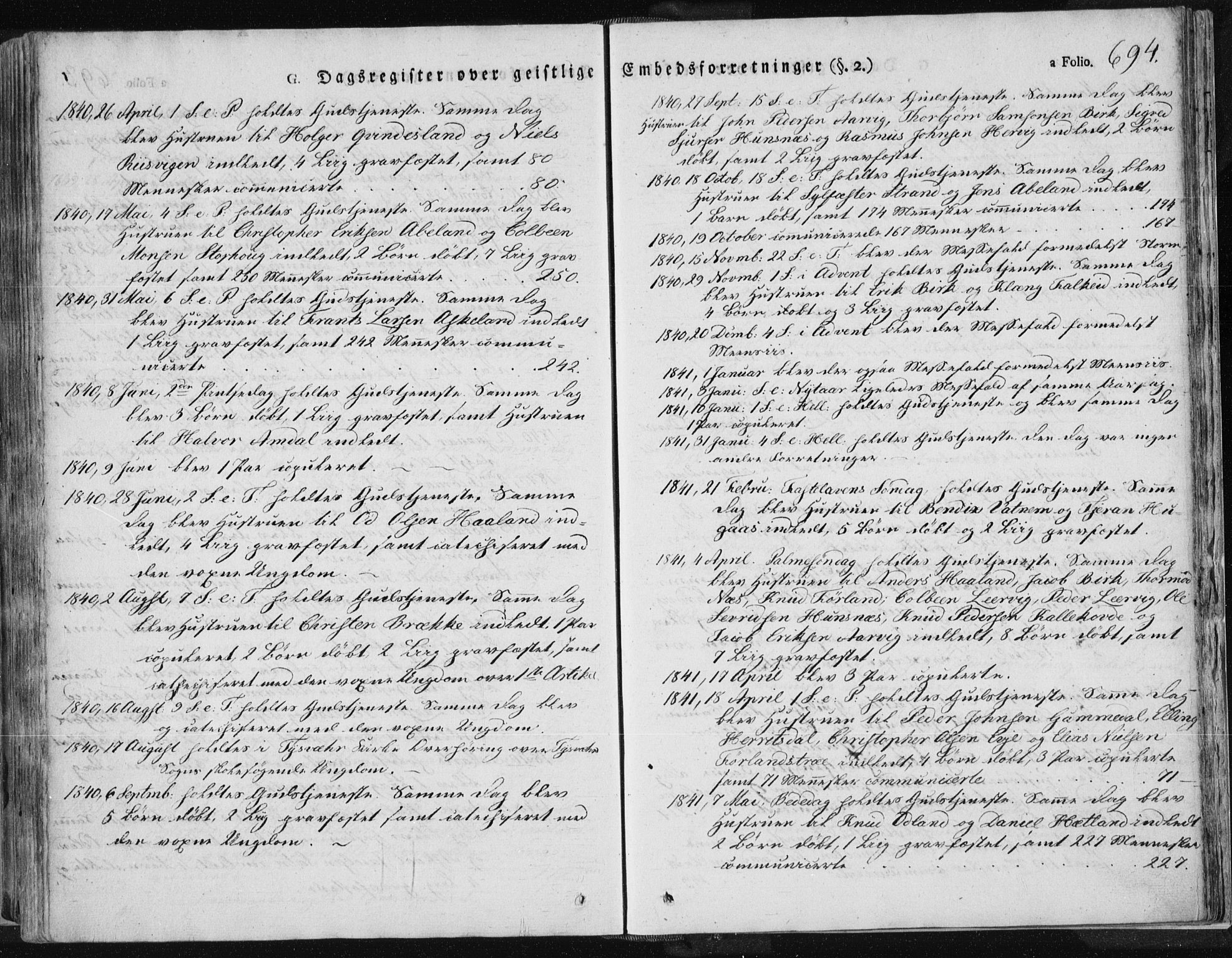 Tysvær sokneprestkontor, SAST/A -101864/H/Ha/Haa/L0001: Ministerialbok nr. A 1.2, 1831-1856, s. 694