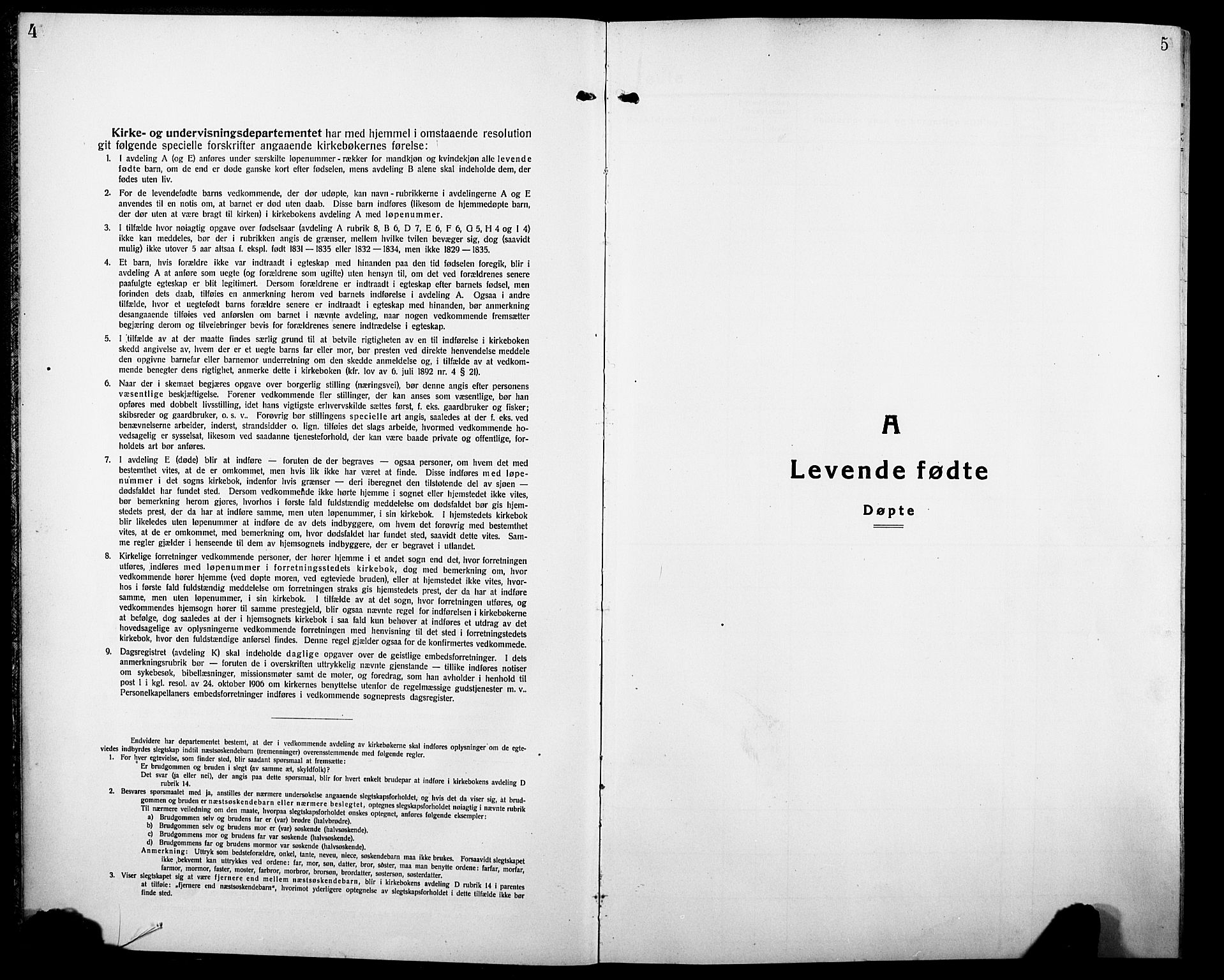 Ringsaker prestekontor, SAH/PREST-014/L/La/L0019: Klokkerbok nr. 19, 1923-1933, s. 4-5