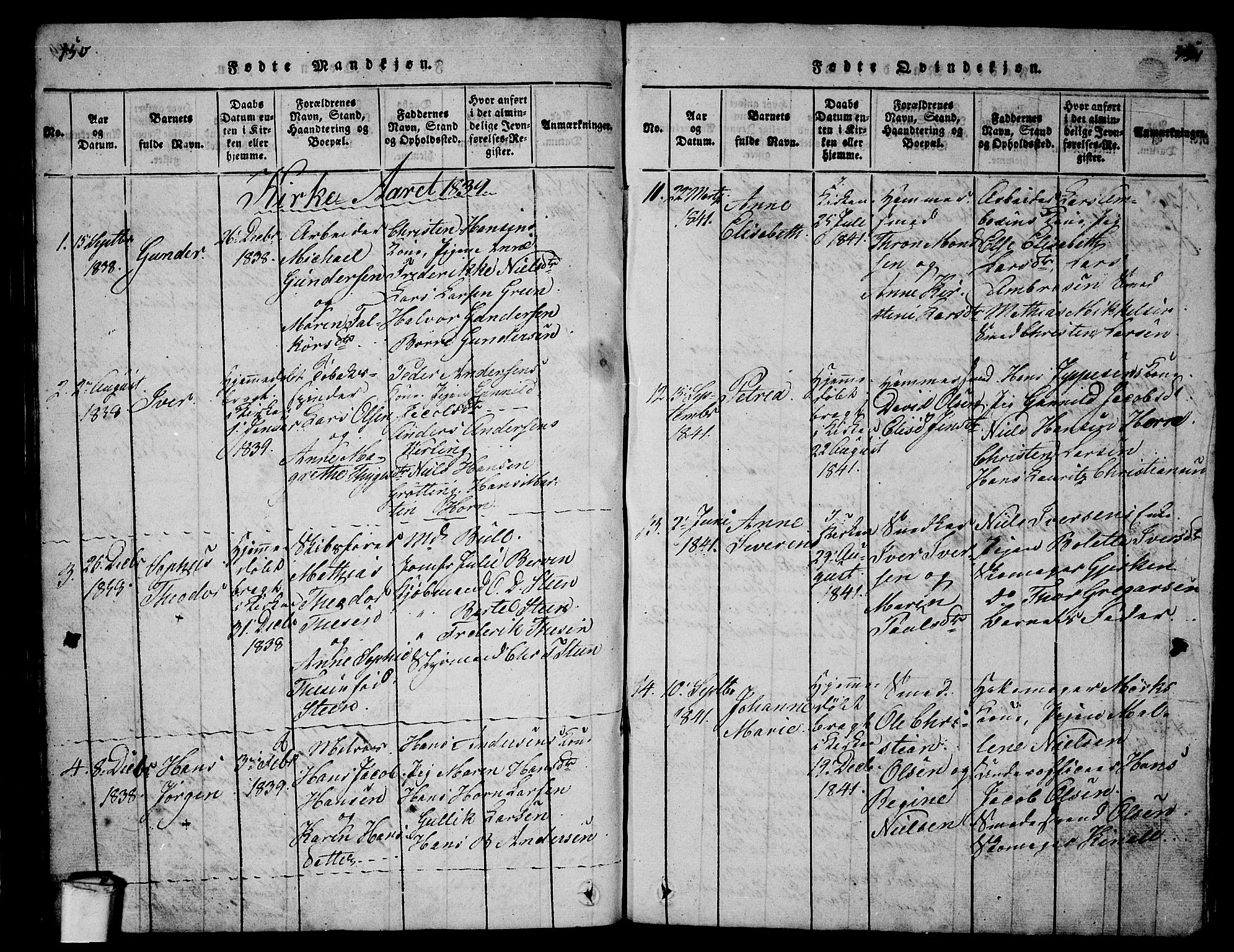 Larvik kirkebøker, SAKO/A-352/G/Gb/L0001: Klokkerbok nr. II 1, 1818-1843, s. 150-151