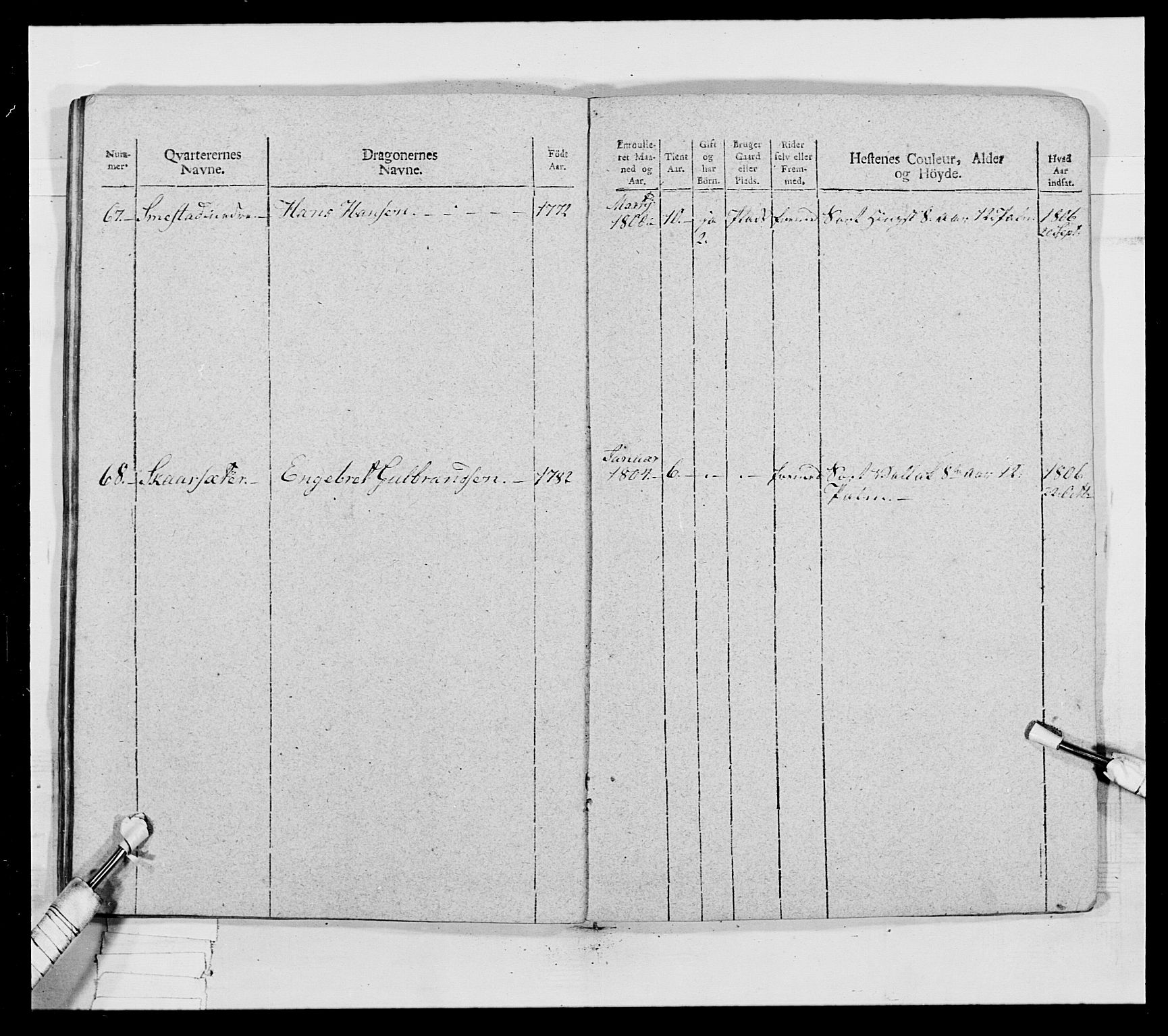 Generalitets- og kommissariatskollegiet, Det kongelige norske kommissariatskollegium, AV/RA-EA-5420/E/Eh/L0018: Opplandske dragonregiment, 1810-1811, s. 422