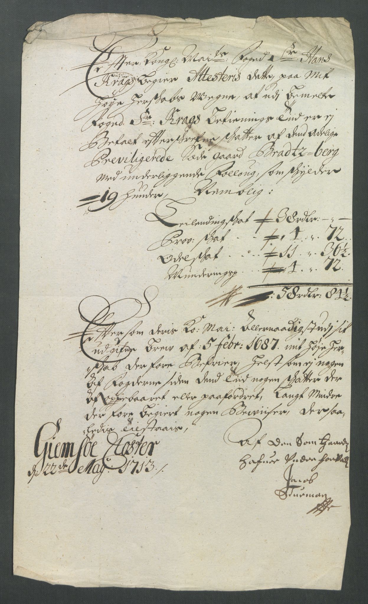 Rentekammeret inntil 1814, Reviderte regnskaper, Fogderegnskap, AV/RA-EA-4092/R36/L2123: Fogderegnskap Øvre og Nedre Telemark og Bamble, 1712, s. 301