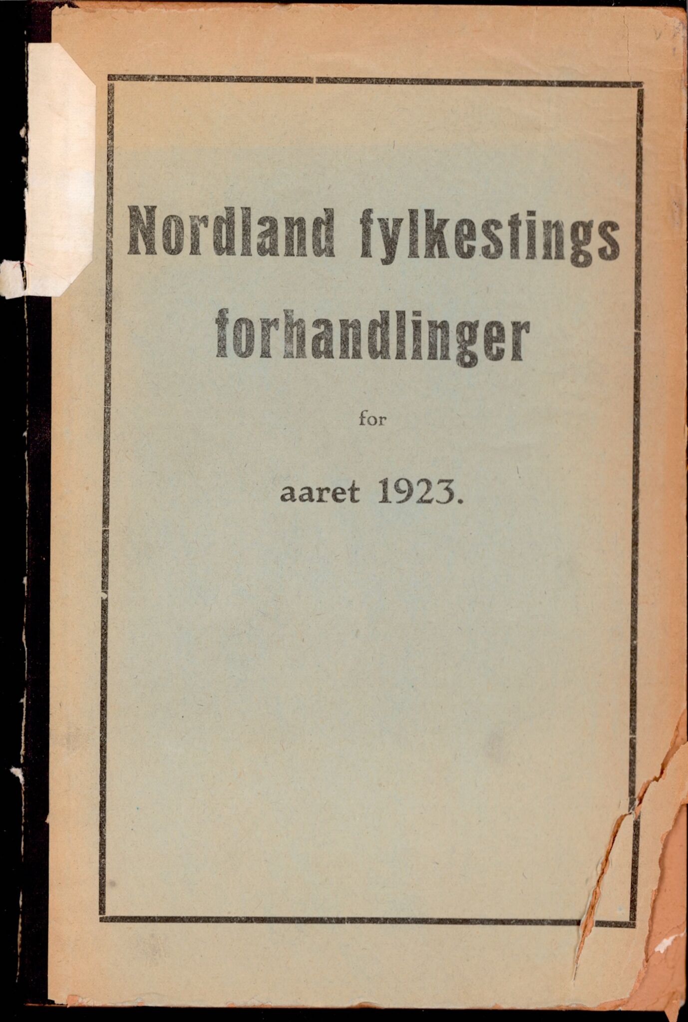 Nordland Fylkeskommune. Fylkestinget, AIN/NFK-17/176/A/Ac/L0046: Fylkestingsforhandlinger 1923, 1923