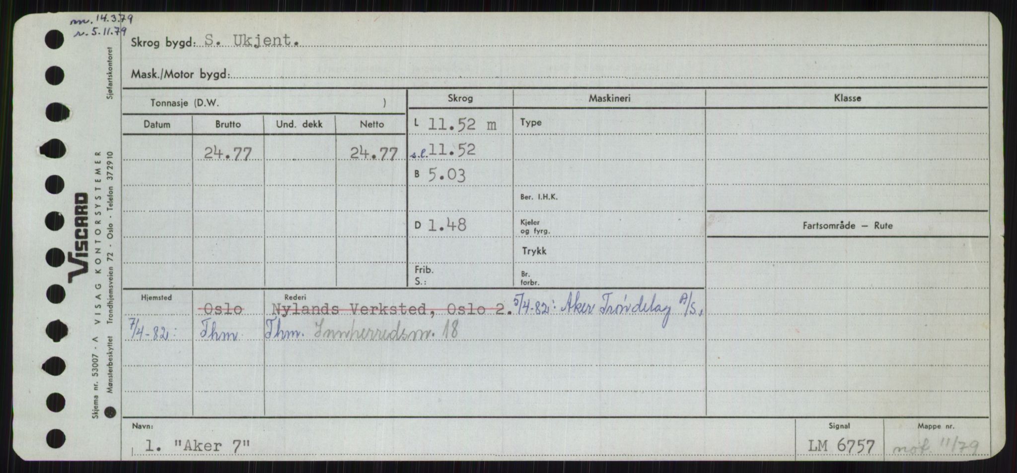 Sjøfartsdirektoratet med forløpere, Skipsmålingen, RA/S-1627/H/Hc/L0001: Lektere, A-Y, s. 5