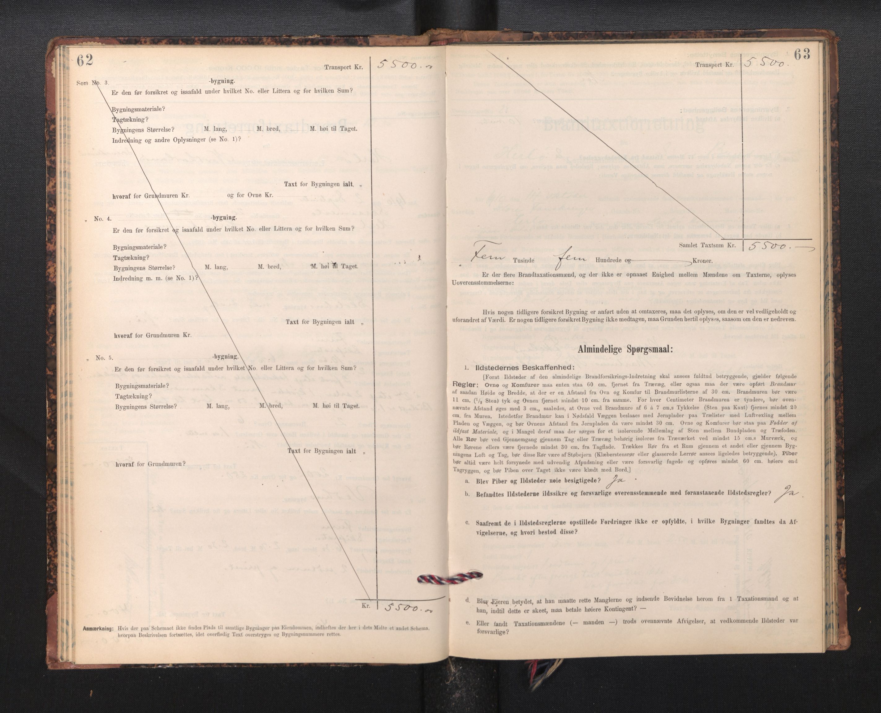 Lensmannen i Herdla, SAB/A-32901/0012/L0003:  Branntakstprotokoll skjematakst, 1897-1916, s. 62-63