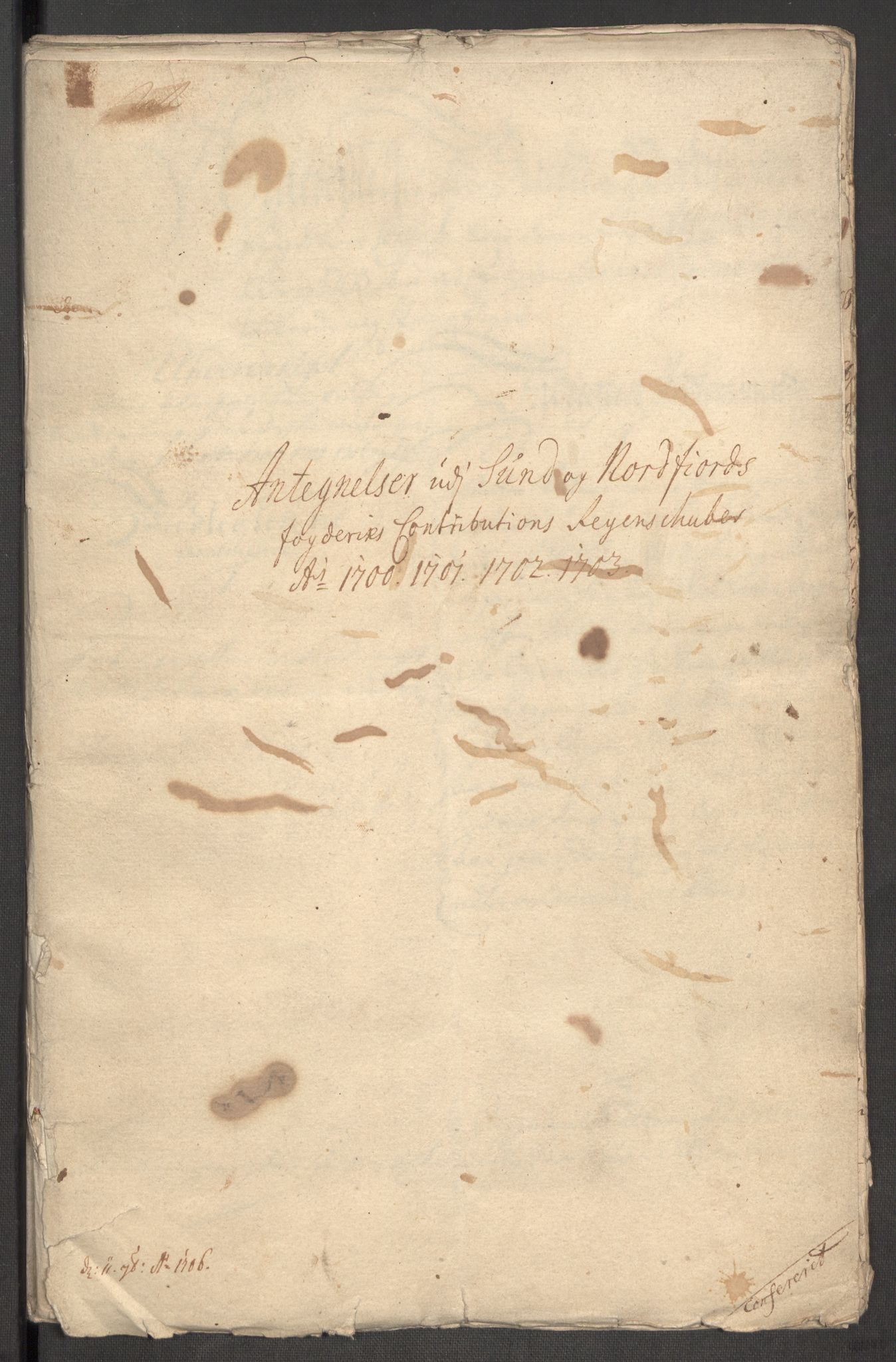 Rentekammeret inntil 1814, Reviderte regnskaper, Fogderegnskap, AV/RA-EA-4092/R53/L3427: Fogderegnskap Sunn- og Nordfjord, 1703, s. 296