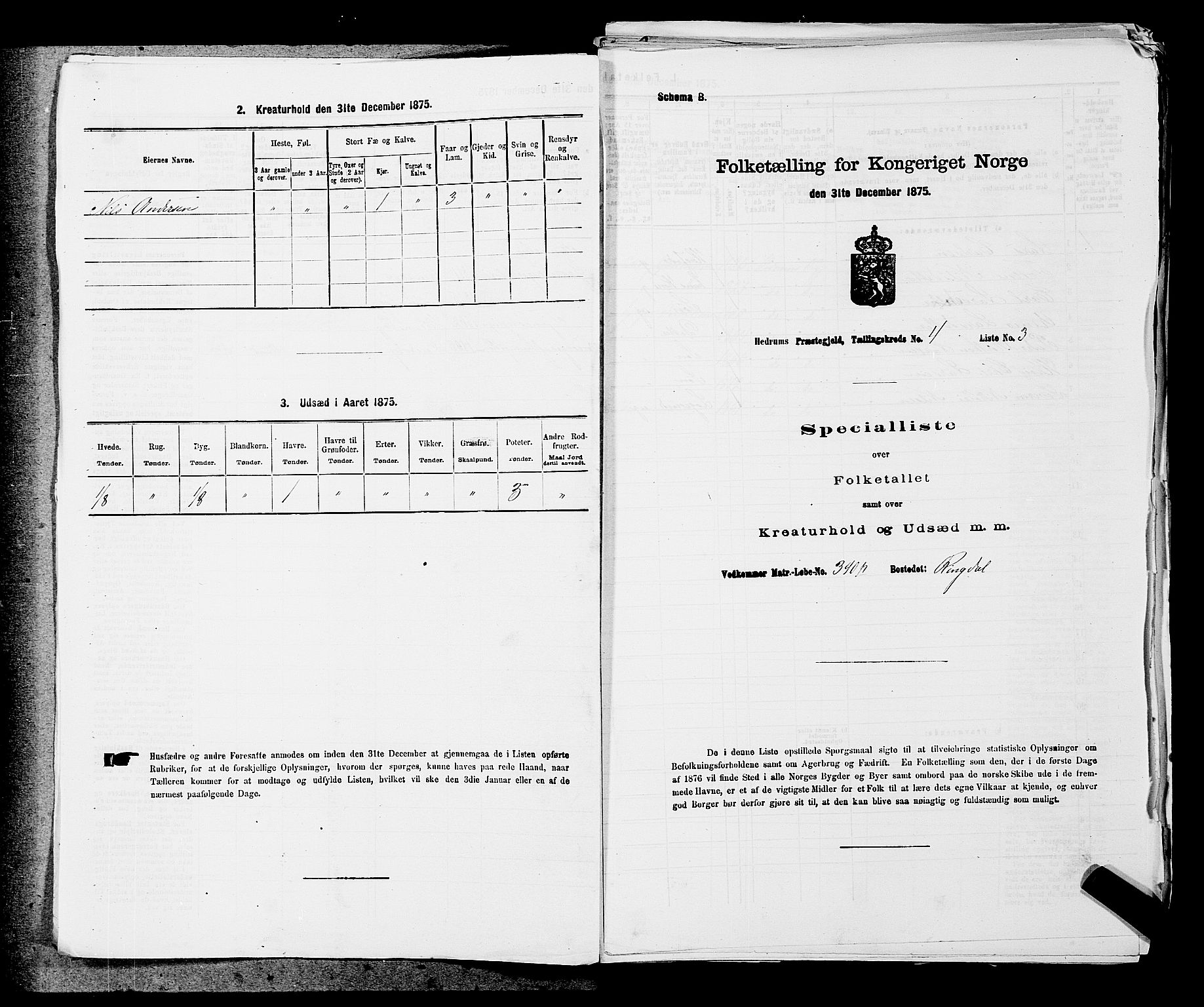SAKO, Folketelling 1875 for 0727P Hedrum prestegjeld, 1875, s. 348