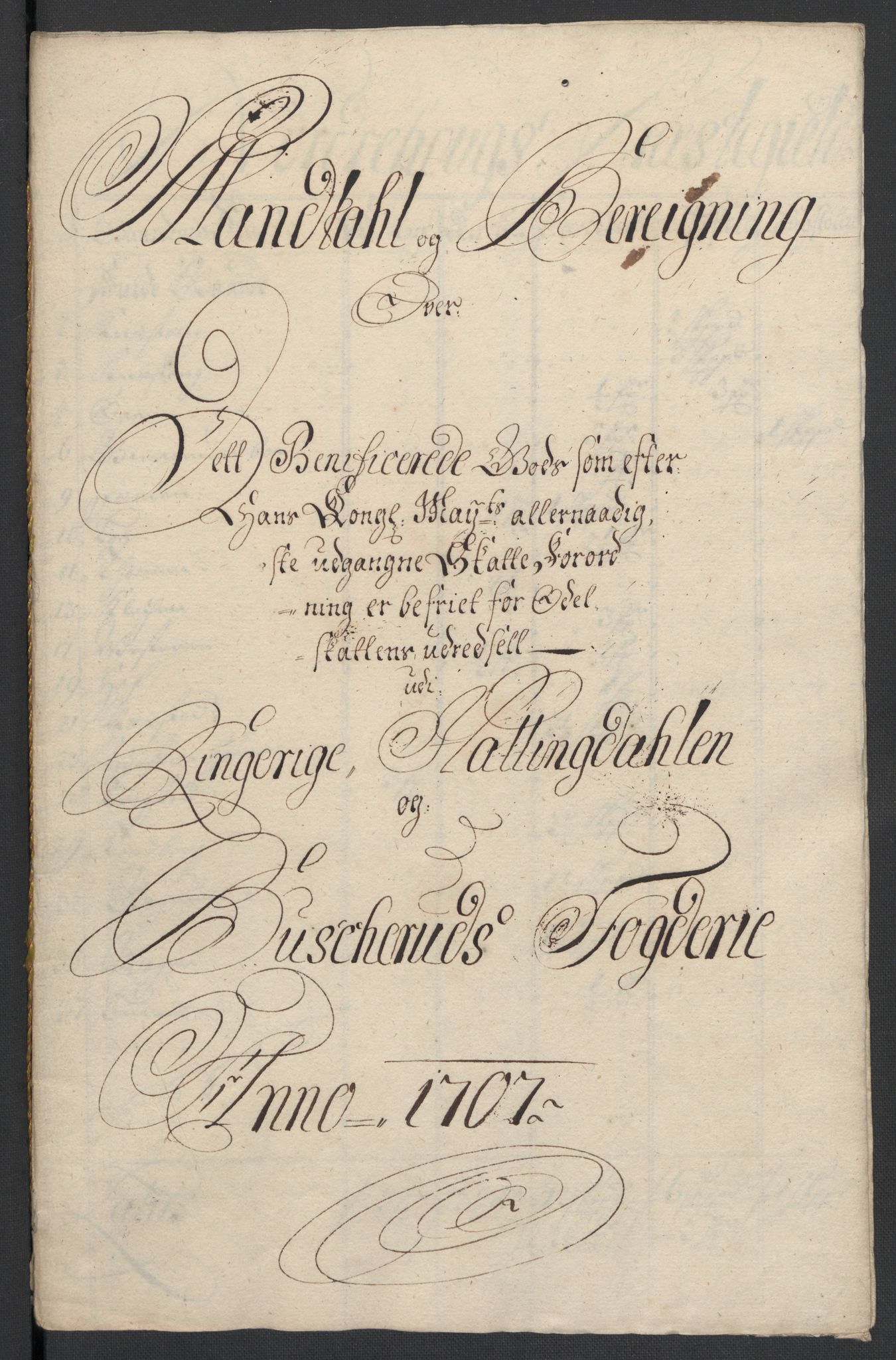 Rentekammeret inntil 1814, Reviderte regnskaper, Fogderegnskap, RA/EA-4092/R22/L1466: Fogderegnskap Ringerike, Hallingdal og Buskerud, 1707, s. 203