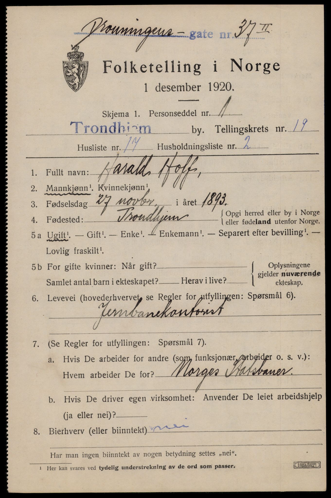 SAT, Folketelling 1920 for 1601 Trondheim kjøpstad, 1920, s. 58836