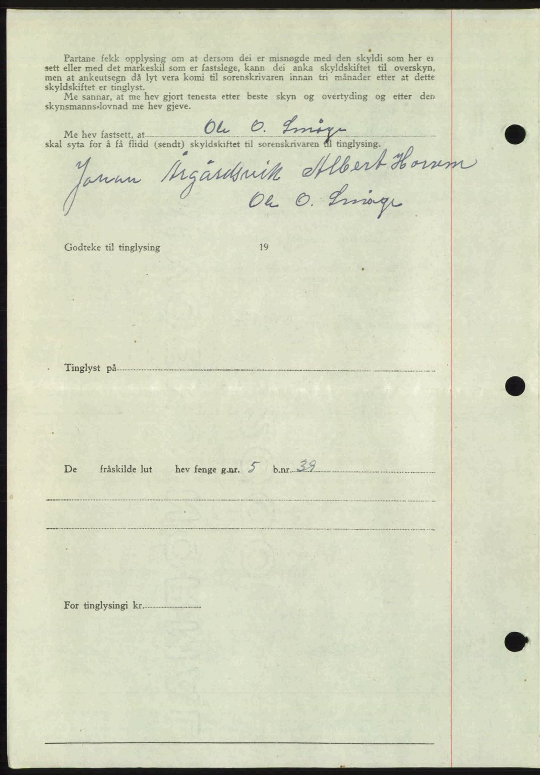 Romsdal sorenskriveri, AV/SAT-A-4149/1/2/2C: Pantebok nr. A24, 1947-1947, Dagboknr: 2199/1947