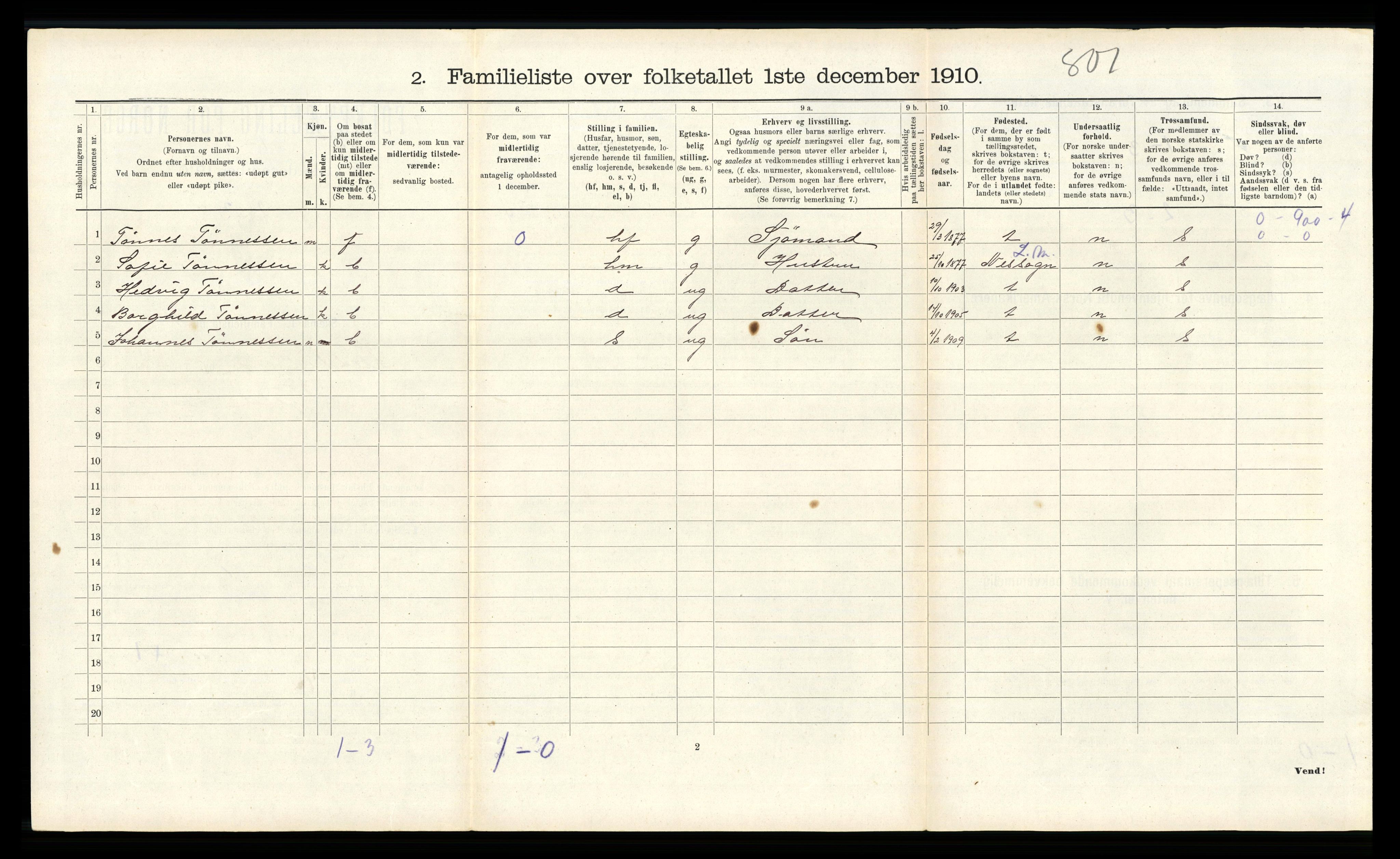 RA, Folketelling 1910 for 1004 Flekkefjord kjøpstad, 1910, s. 533